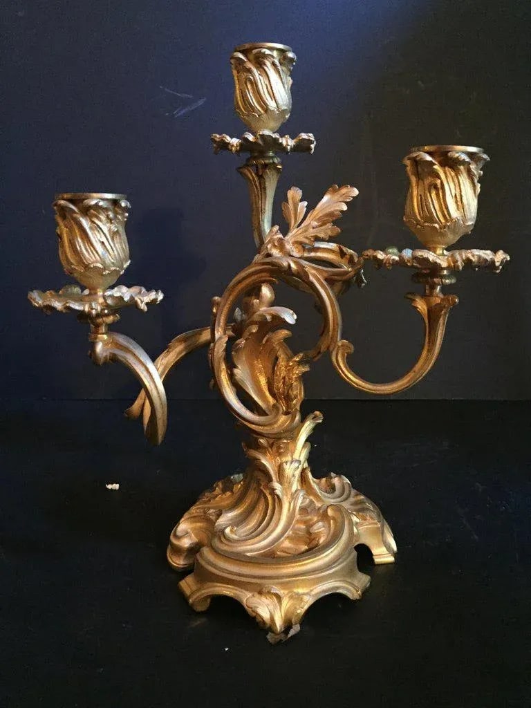 19th Century Ormolu Louis XV Style Candelabras - a Pair - 10
