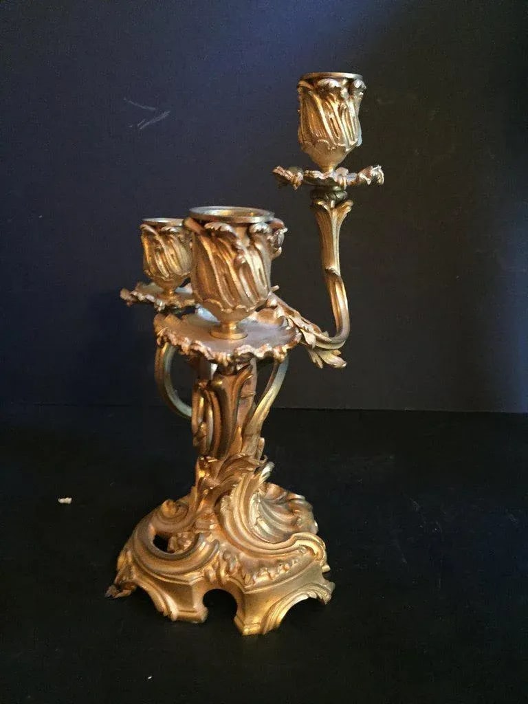19th Century Ormolu Louis XV Style Candelabras - a Pair - 11
