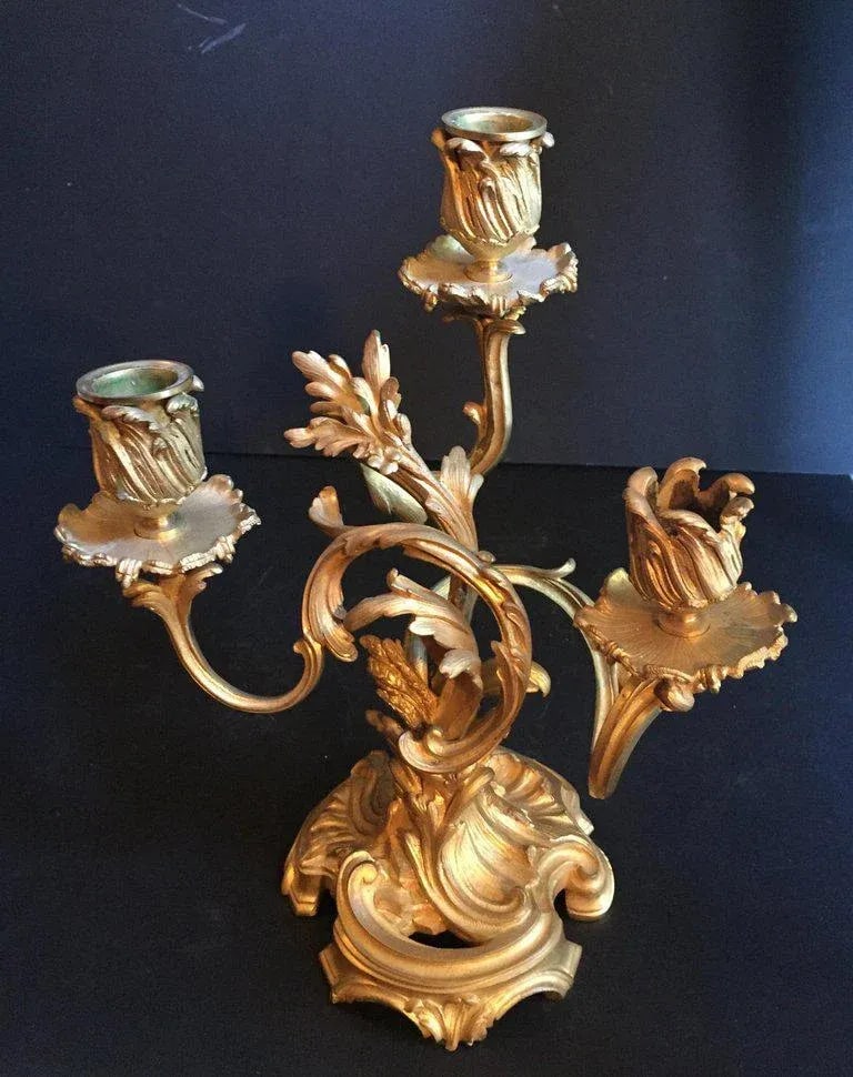 19th Century Ormolu Louis XV Style Candelabras - a Pair - 3