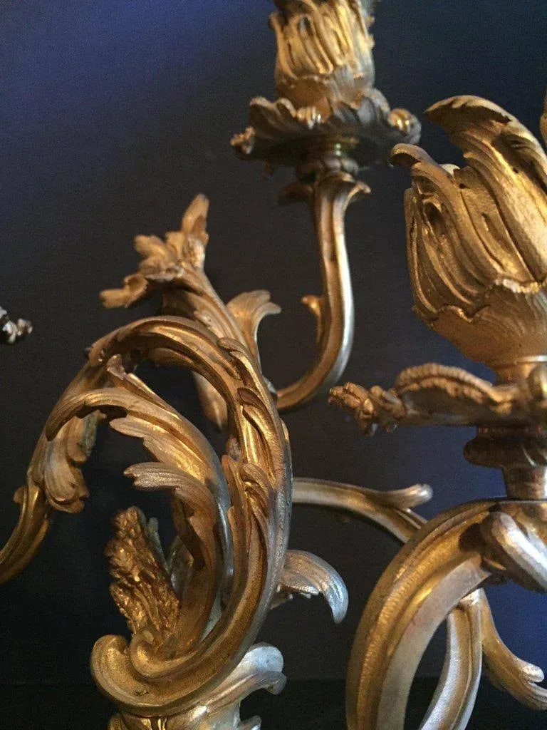 19th Century Ormolu Louis XV Style Candelabras - a Pair - 6