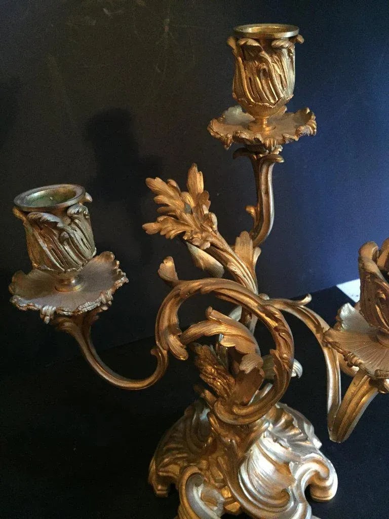 19th Century Ormolu Louis XV Style Candelabras - a Pair - 7