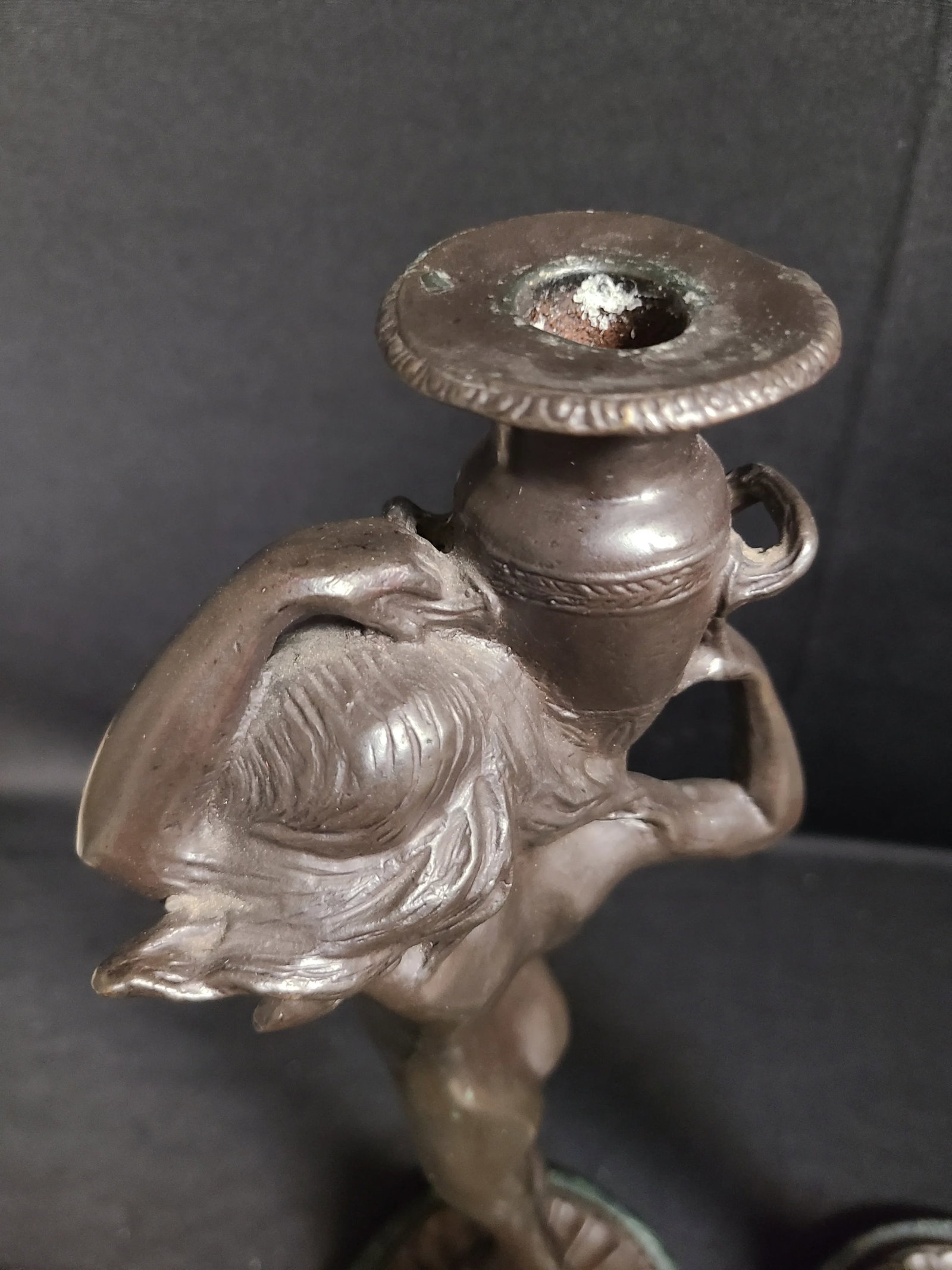 1910s Edward McCartan Bronze Sculpture Art Nudes on Marble Base Candlestick Holders- a Pair - 7