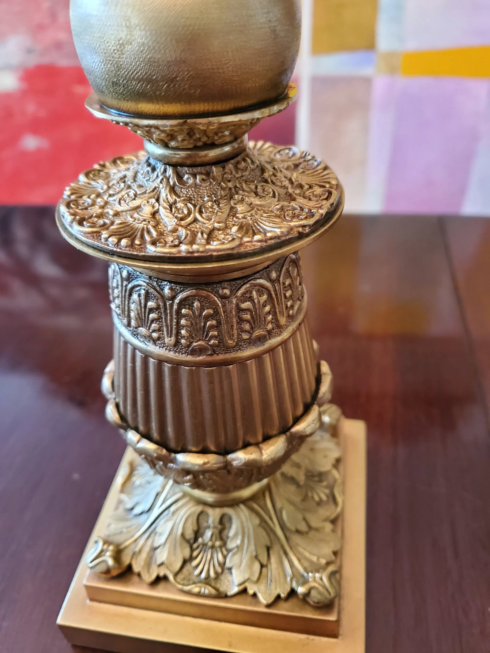 Antique French Empire Ormolu Gilt Gold Candleabras- Set of 2 - 4