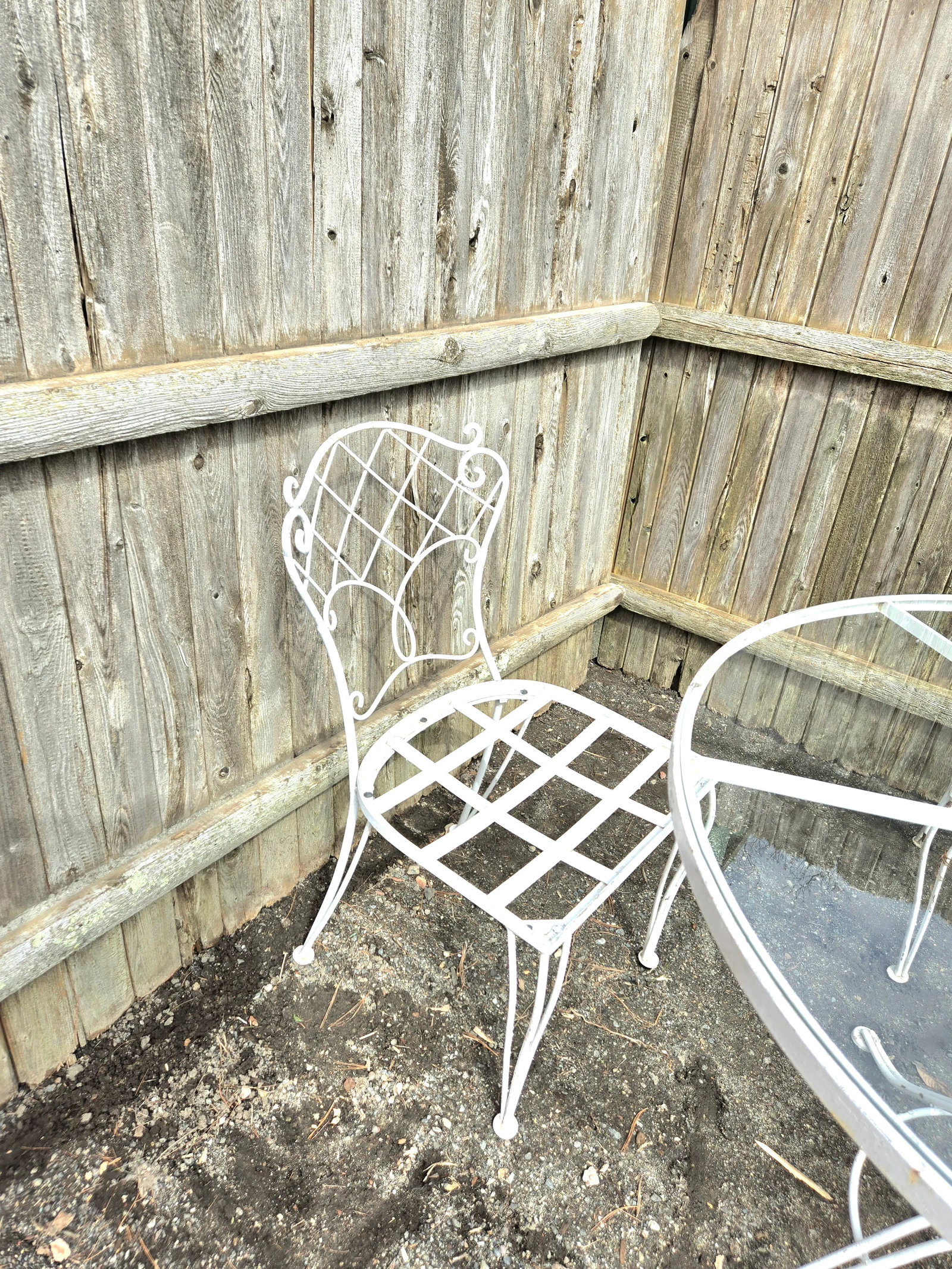 Vintage Wrought Iron Outdoor Patio Dining Table and Chairs - 9