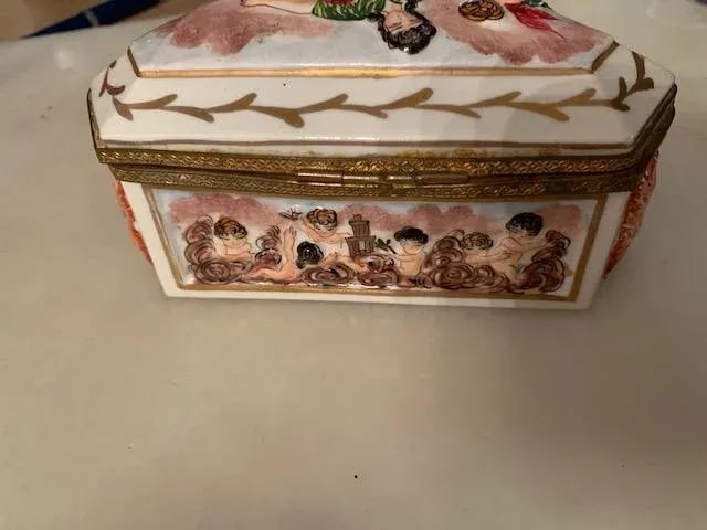 Mid 19th Century Antique French Haviland Porcelain Jewelry Box - 6