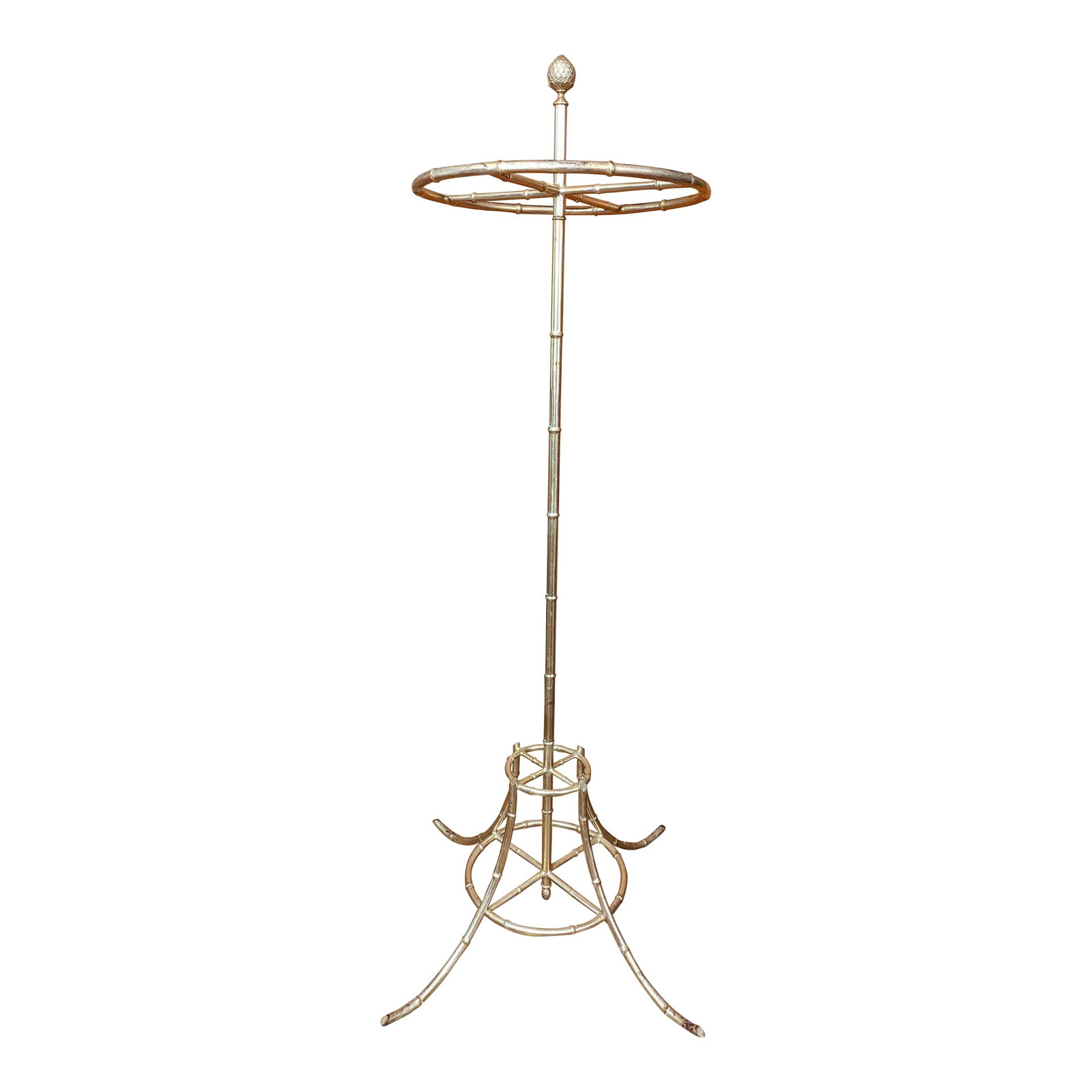 Mid 20th Century Vintage Silverleaf Bamboo Style Clothing Rack Store Display: Large and very well constructed Silverleaf Bamboo style heavy metal clothes rack. This stunning piece was used by the once great Detroit department store Hudsons. There are no makers marks or country