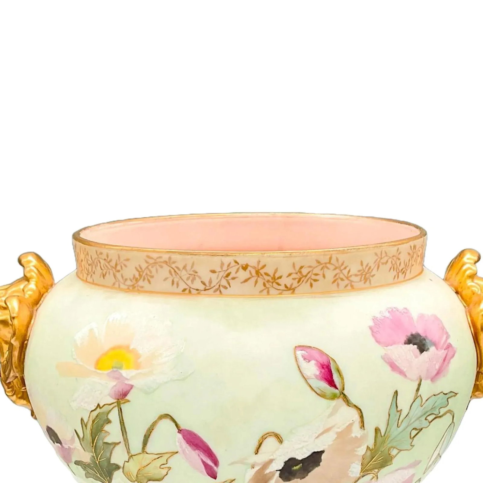 French Hand Painted & Gilt Limoges Porcelain Jardiniere / Base - 5