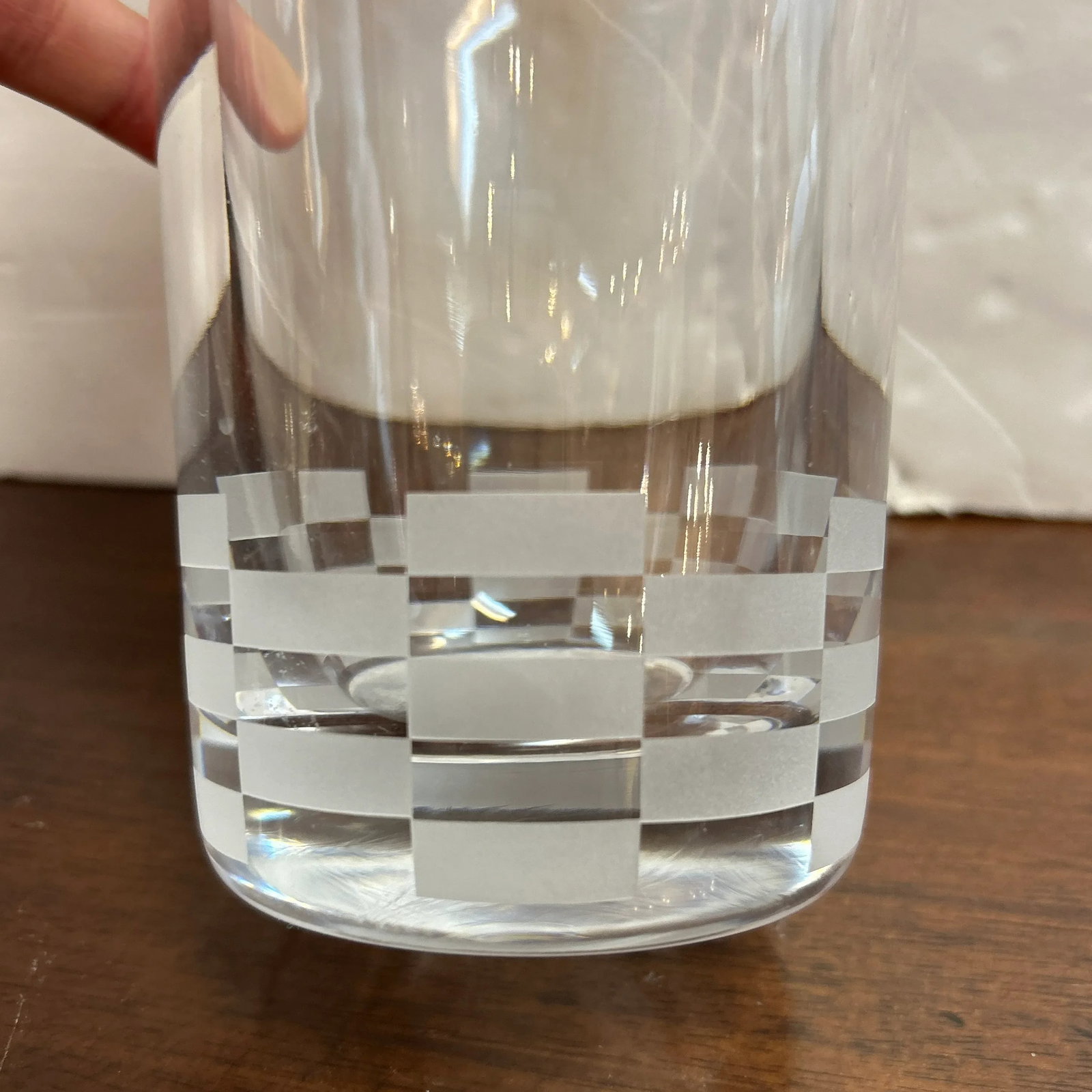 Christolfle Sterling and Crystal Etched Decanter Signed - 3