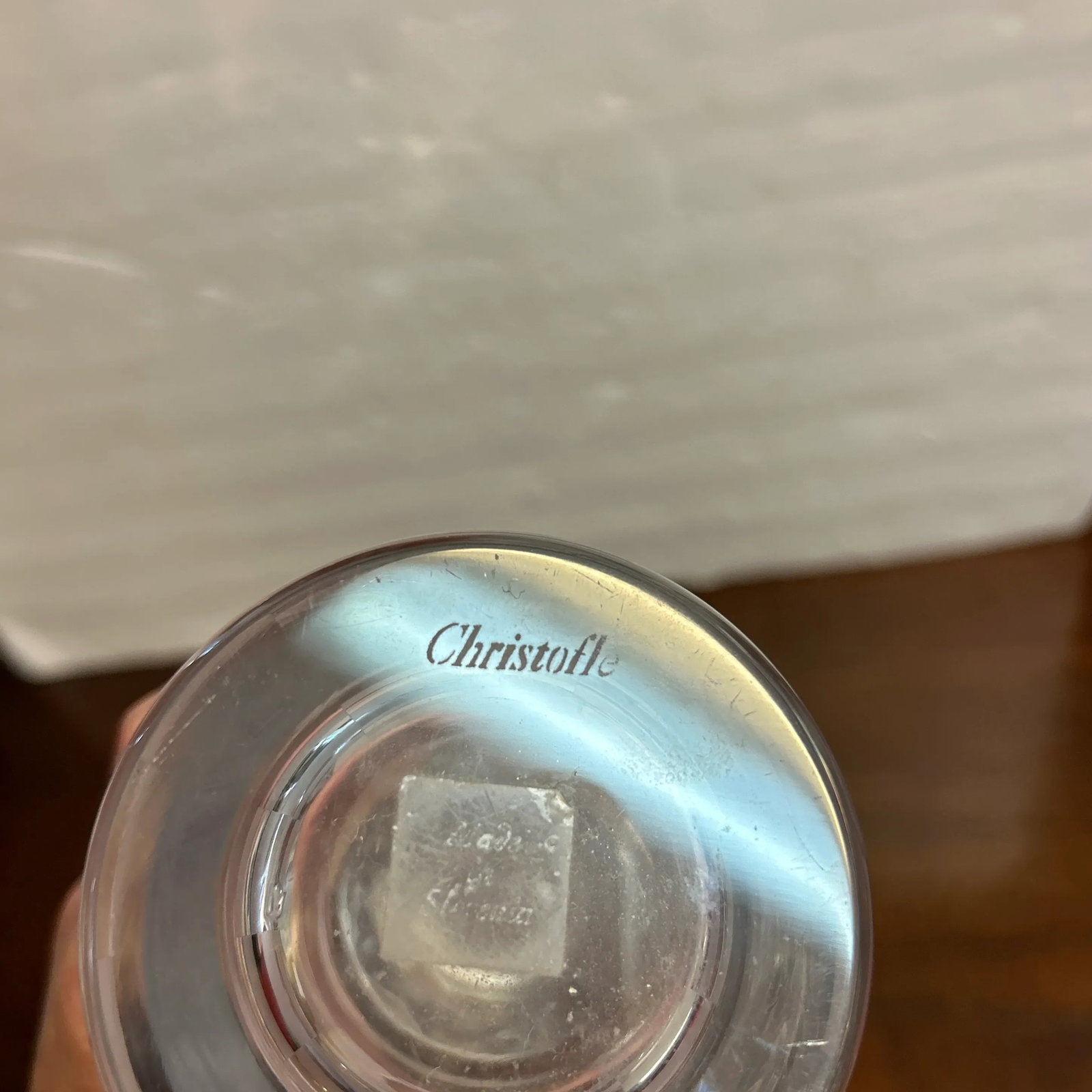 Christolfle Sterling and Crystal Etched Decanter Signed - 4