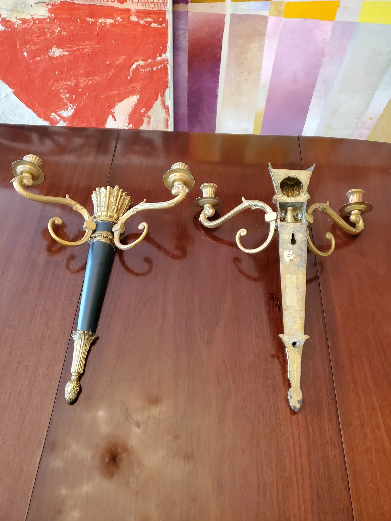 Vintage Mid-Century Hollywood Quiver Sconces - a Pair - 7