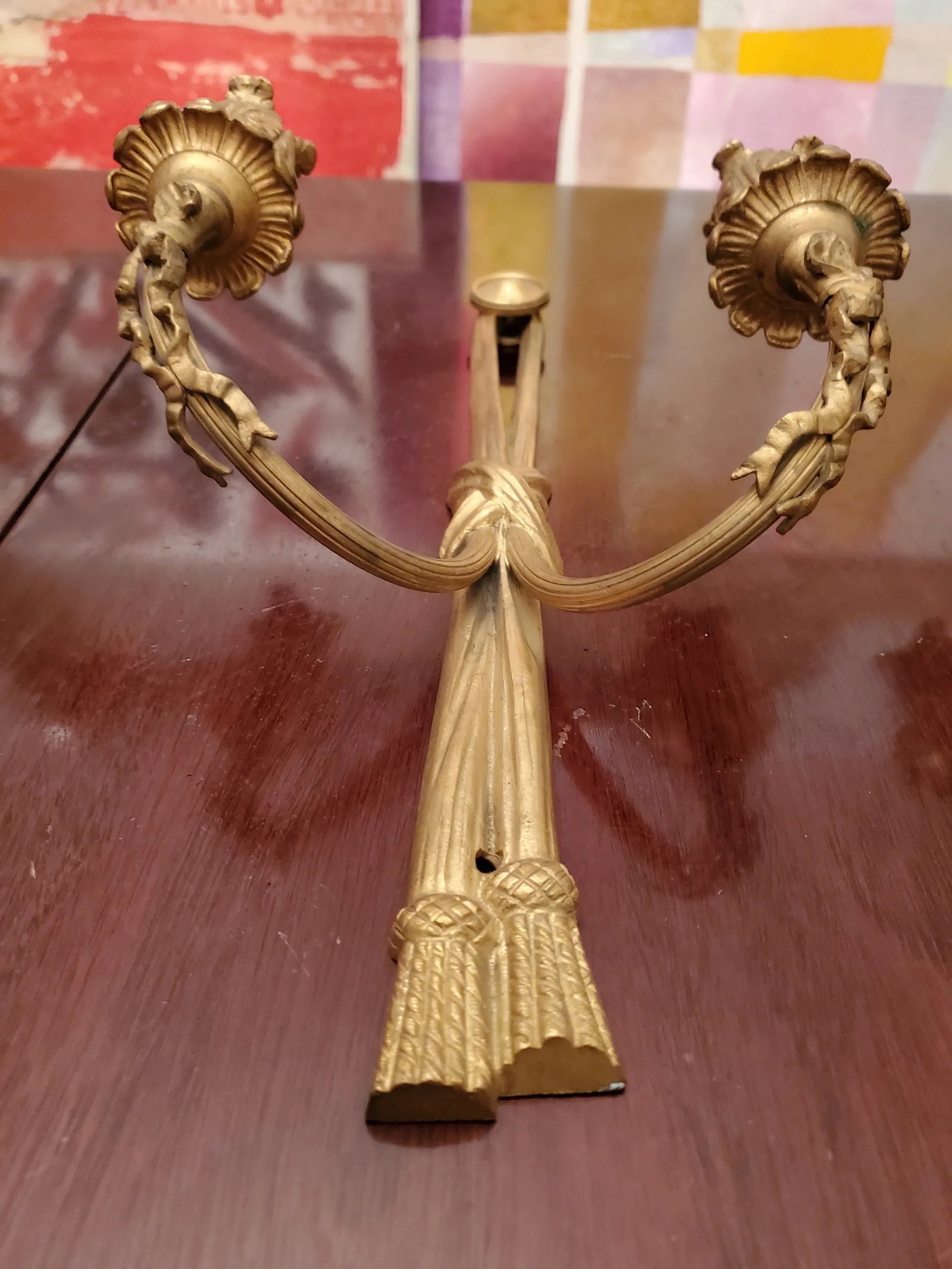 Pair Antique Gilt Bronze Ormolu Louis XV Style Sconces - 4
