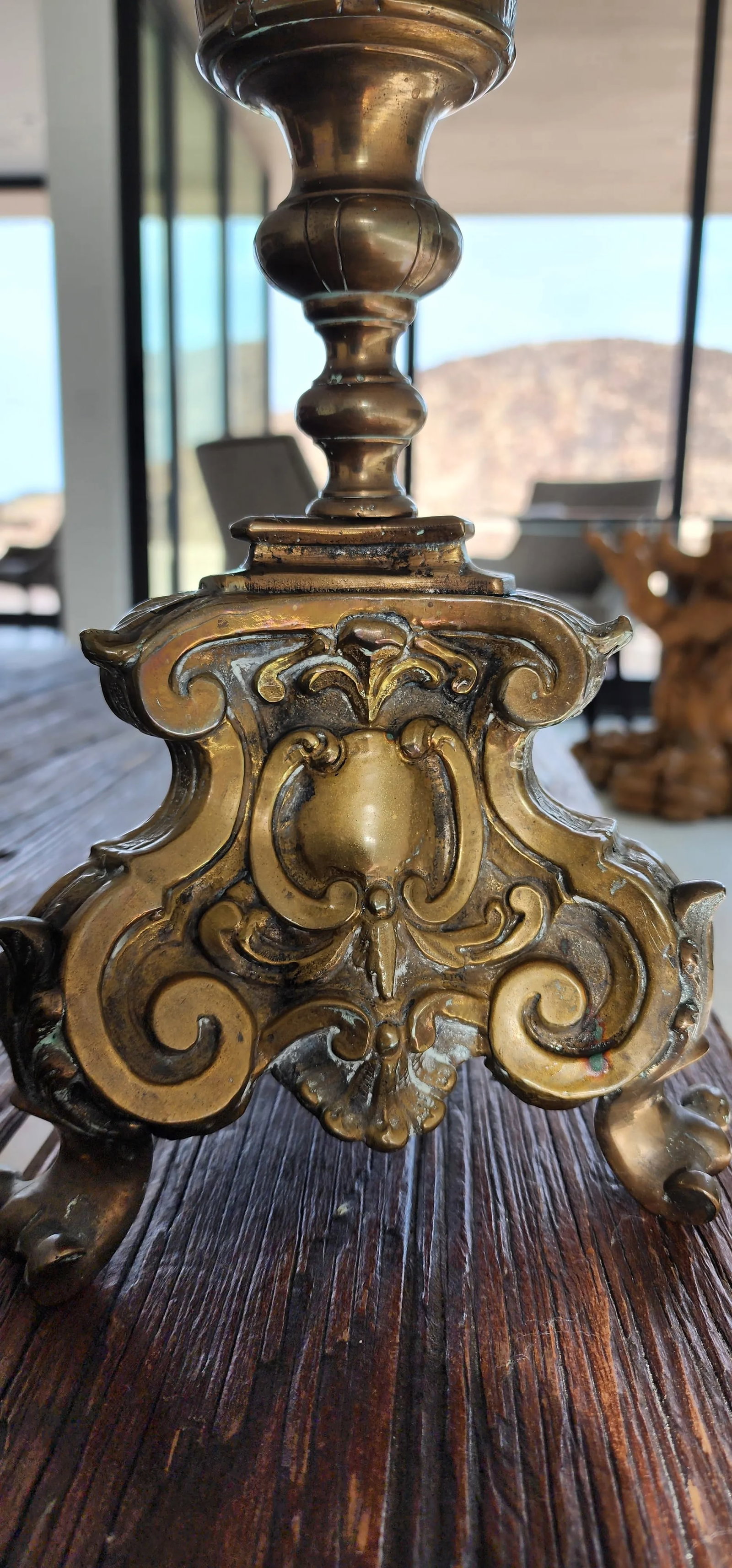 Antique Italism Bronze Candlesticks- Set of 2 - 6