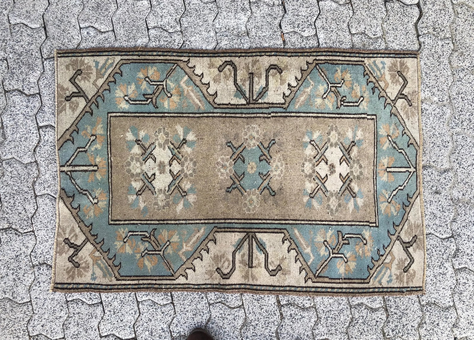 1970s Vintage Small Turkish Tribal Handmade Rug - 2'7'' * 3'11'' - 11