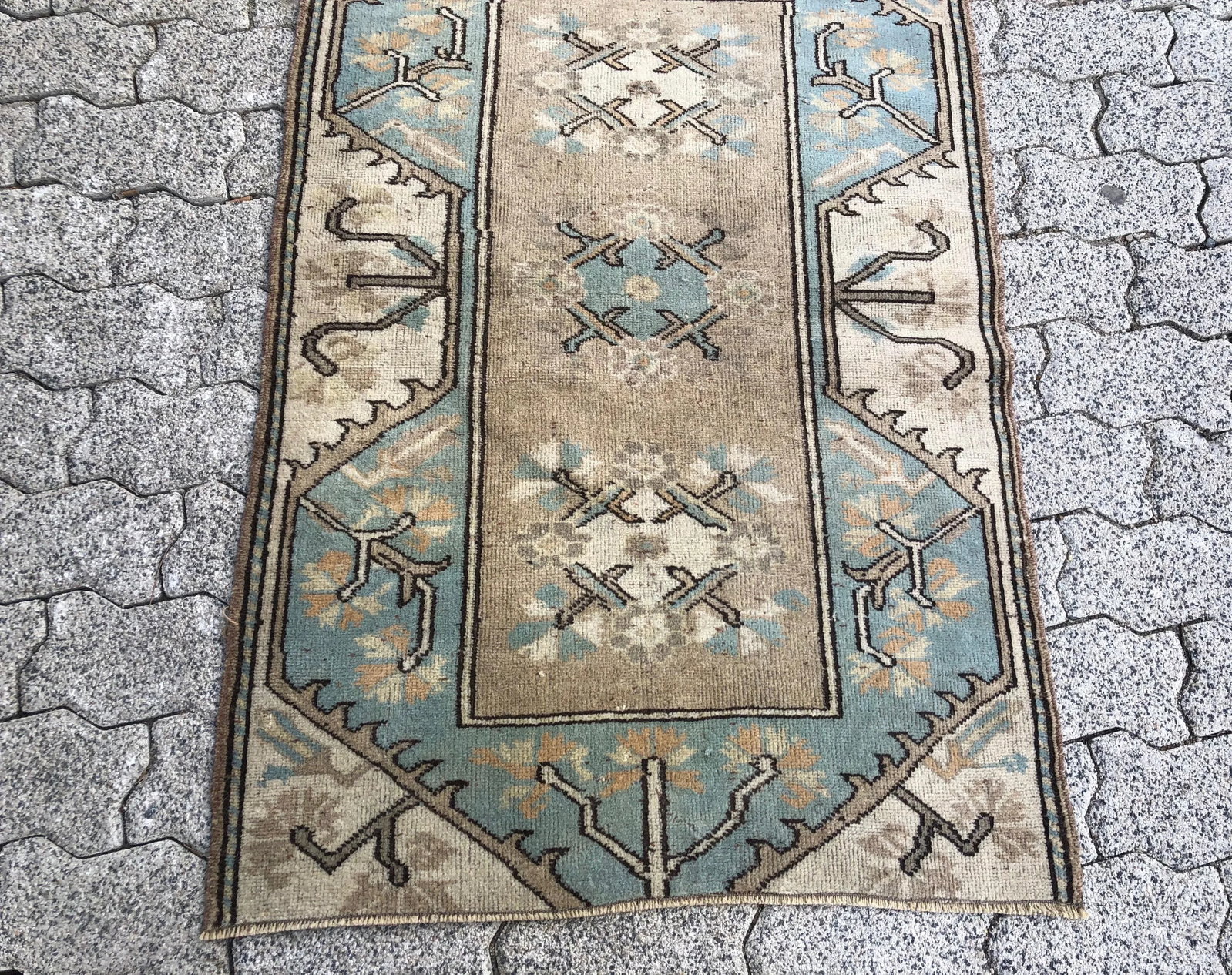 1970s Vintage Small Turkish Tribal Handmade Rug - 2'7'' * 3'11'' - 3