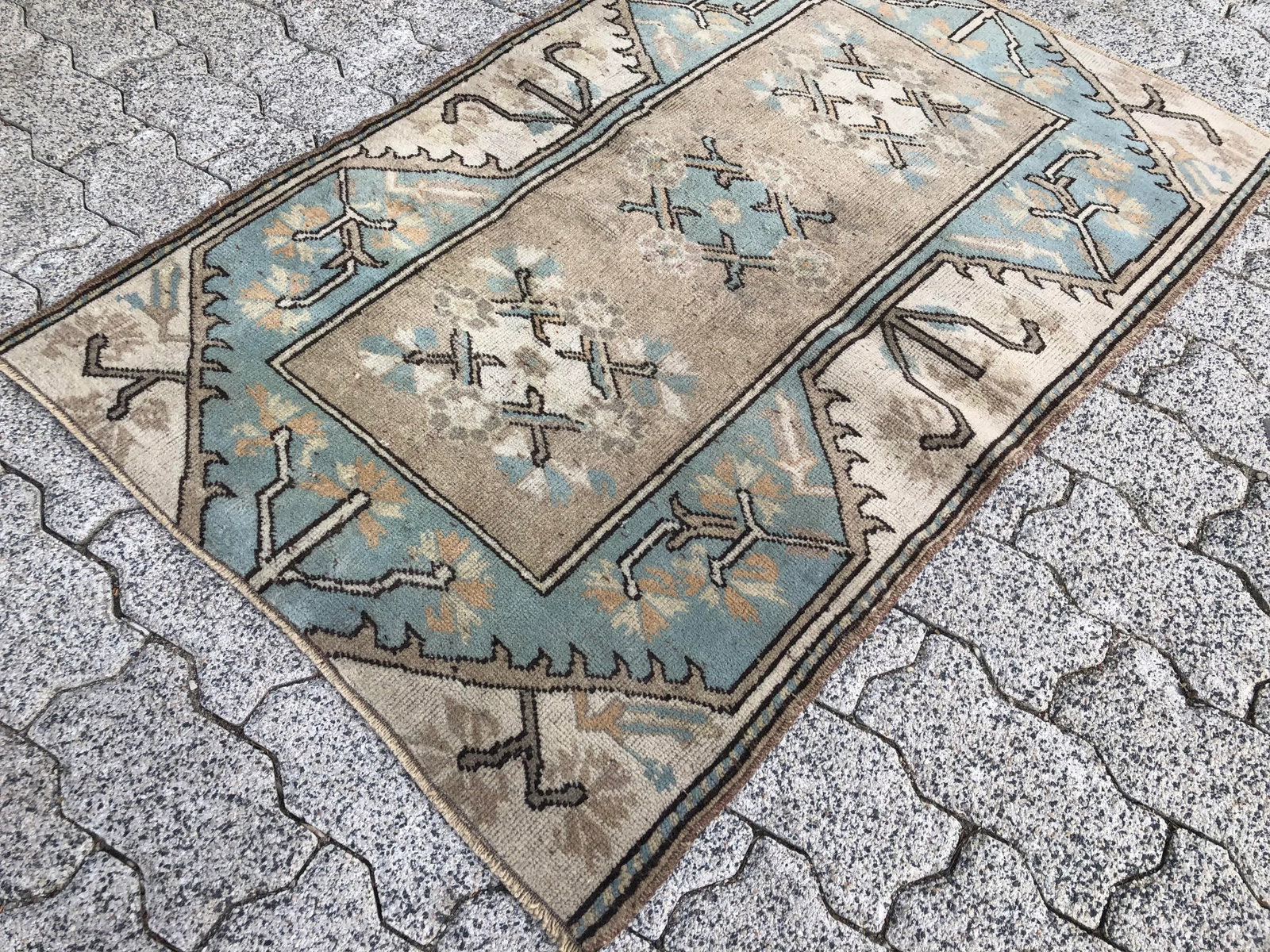 1970s Vintage Small Turkish Tribal Handmade Rug - 2'7'' * 3'11'' - 6