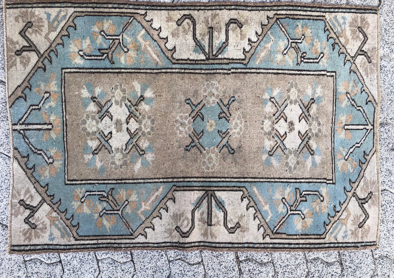 1970s Vintage Small Turkish Tribal Handmade Rug - 2'7'' * 3'11'' - 9