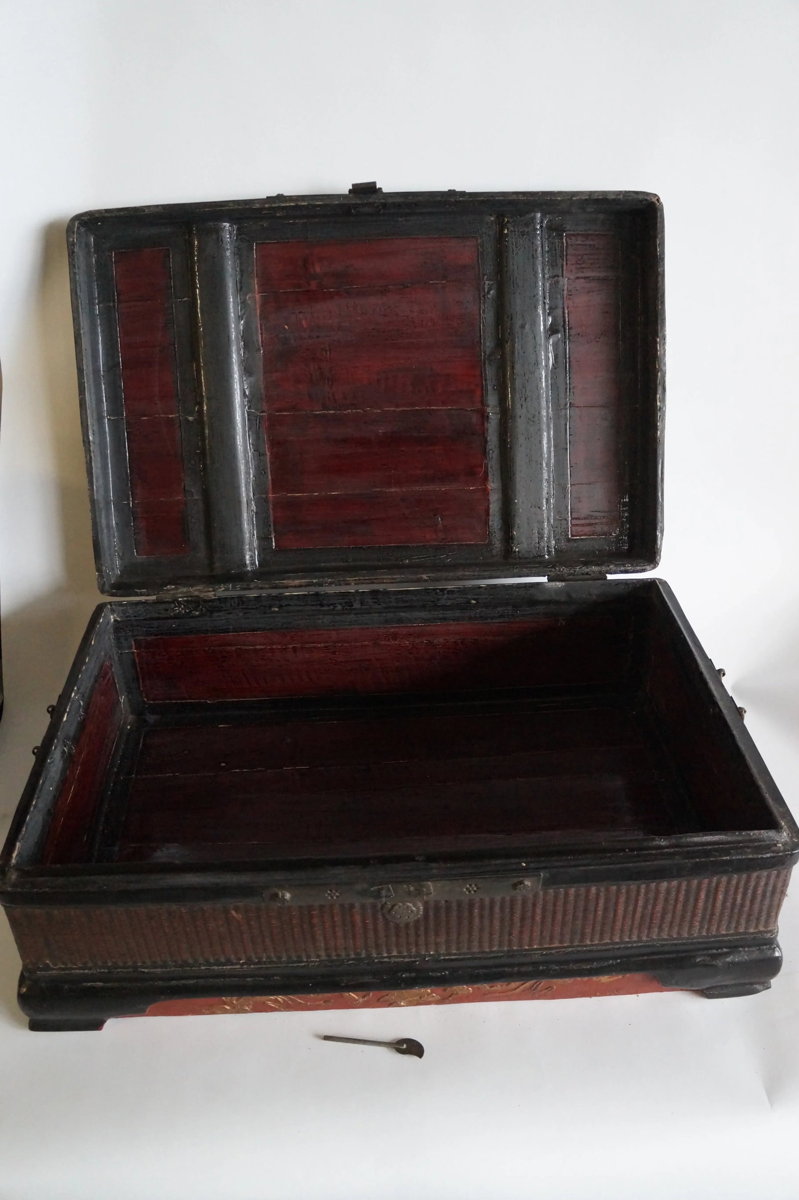 Chinese Antique Wood and Bamboo Document Box - 5