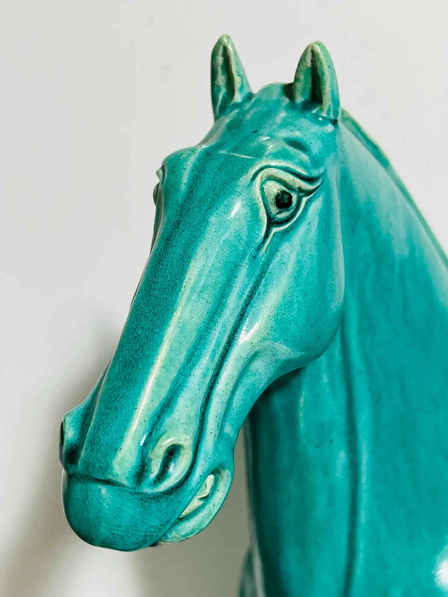 Vintage Ceramic Horse Standing Four Square on Plaque - 6
