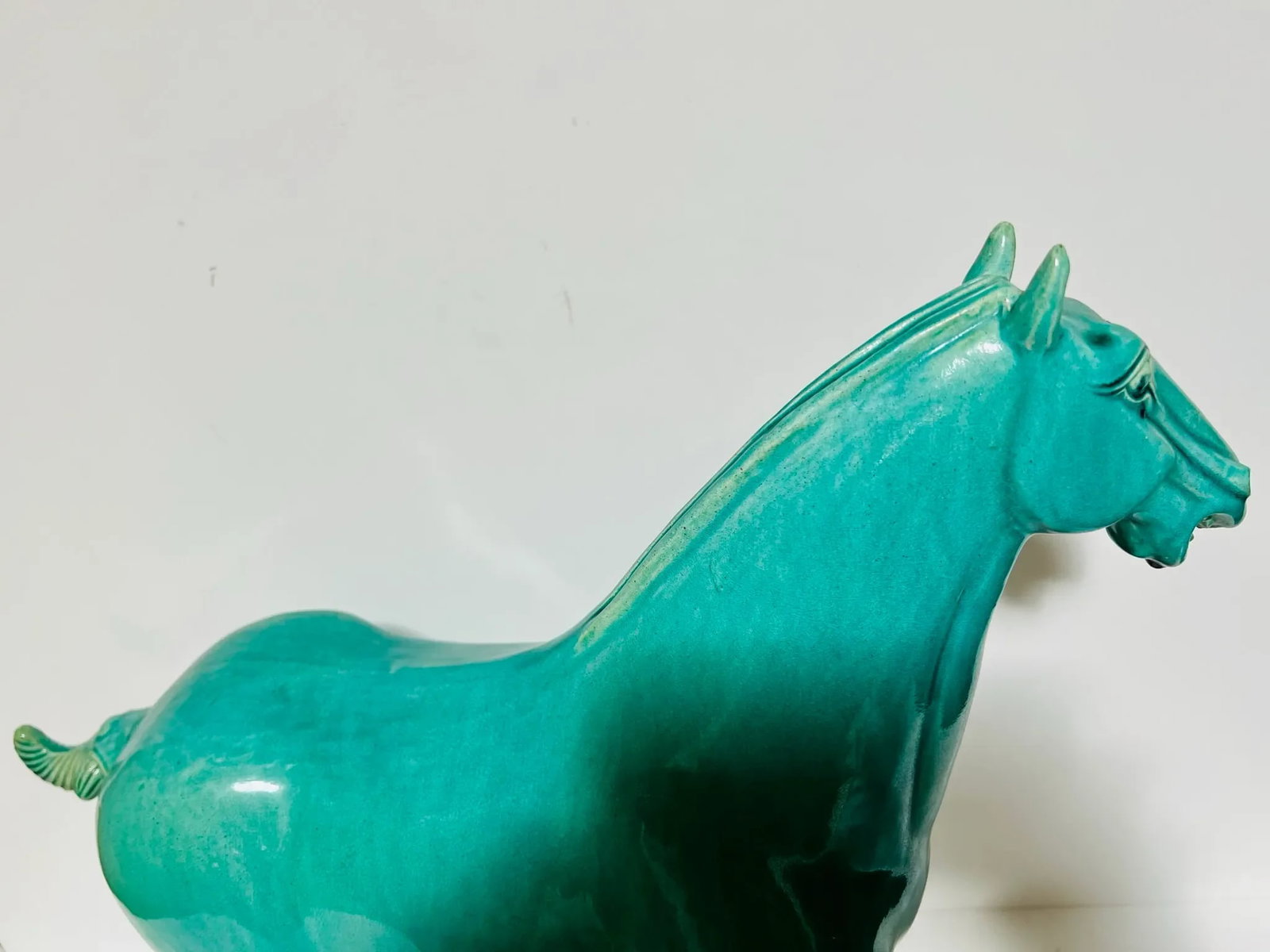 Vintage Ceramic Horse Standing Four Square on Plaque - 7