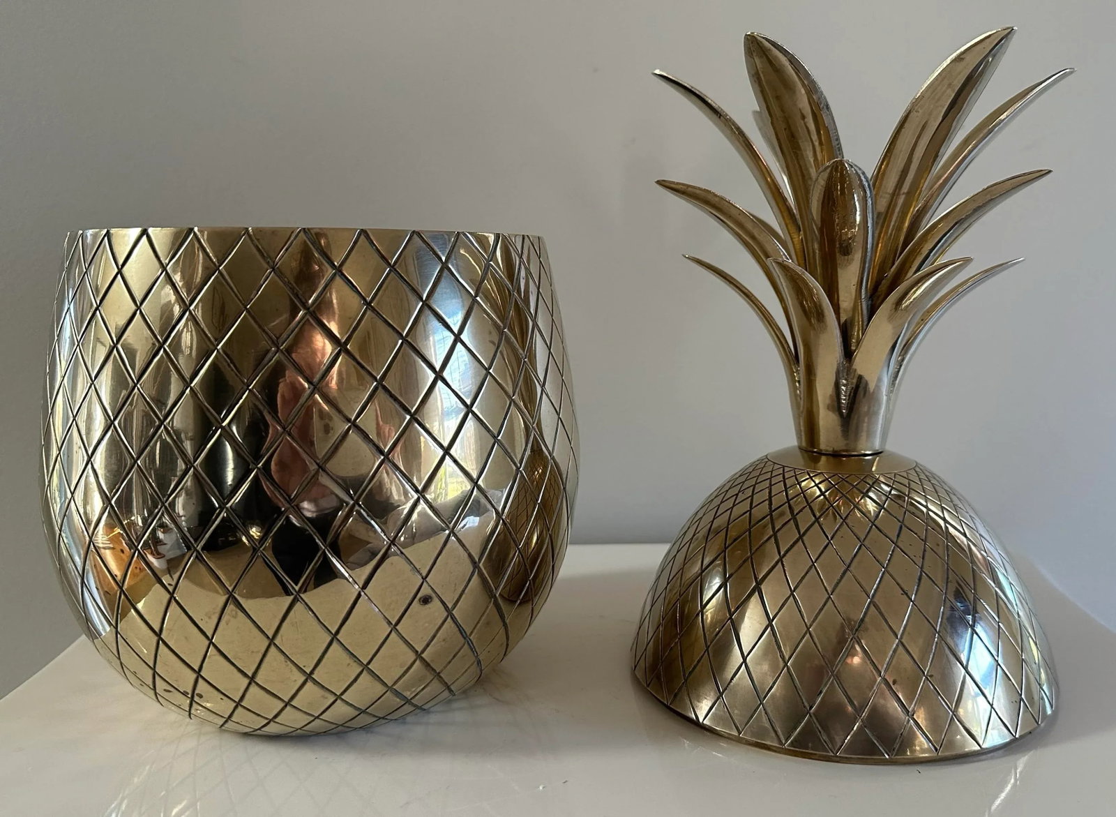 Extra Large Vintage Brass Pineapple - 4