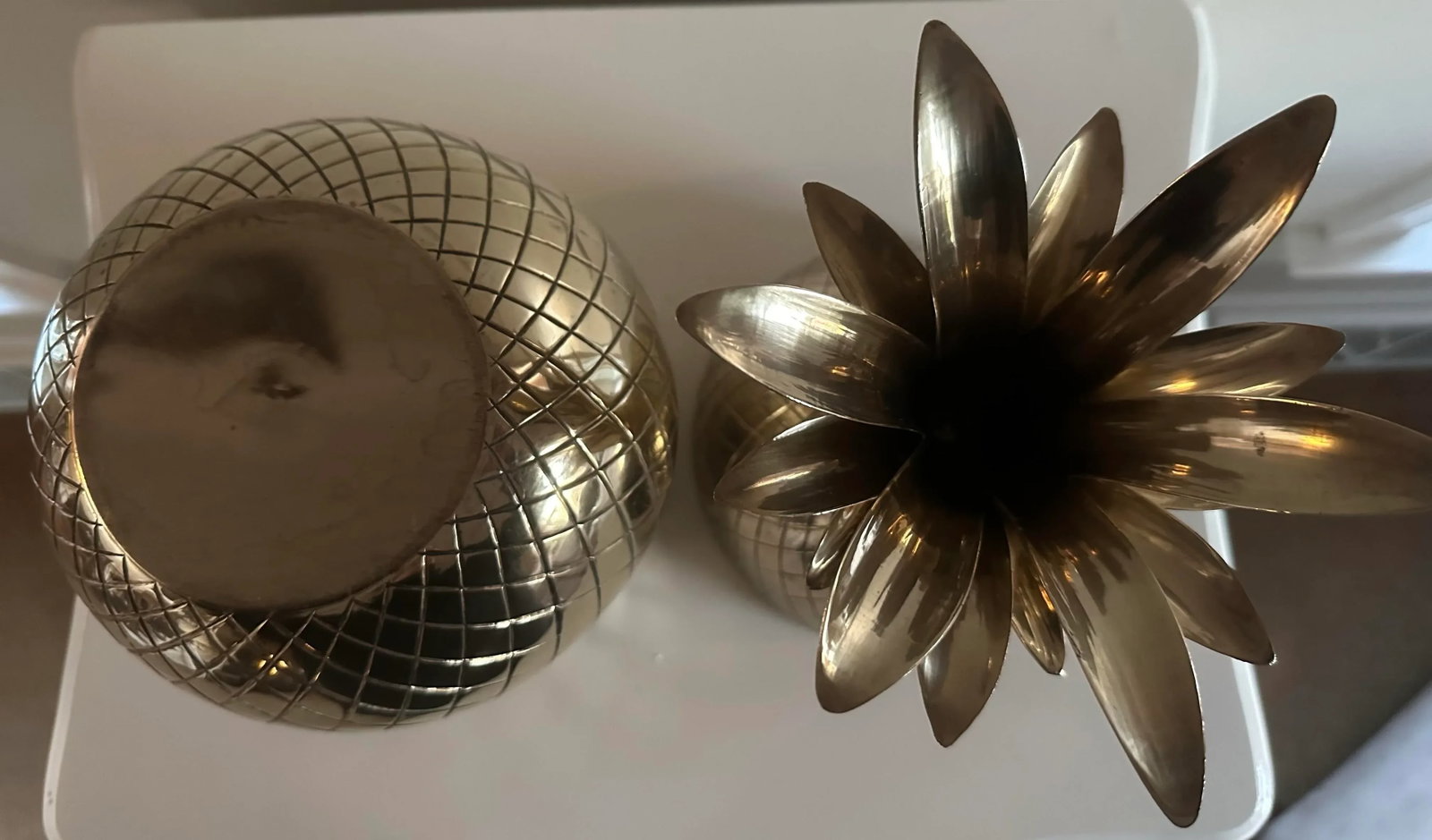 Extra Large Vintage Brass Pineapple - 6