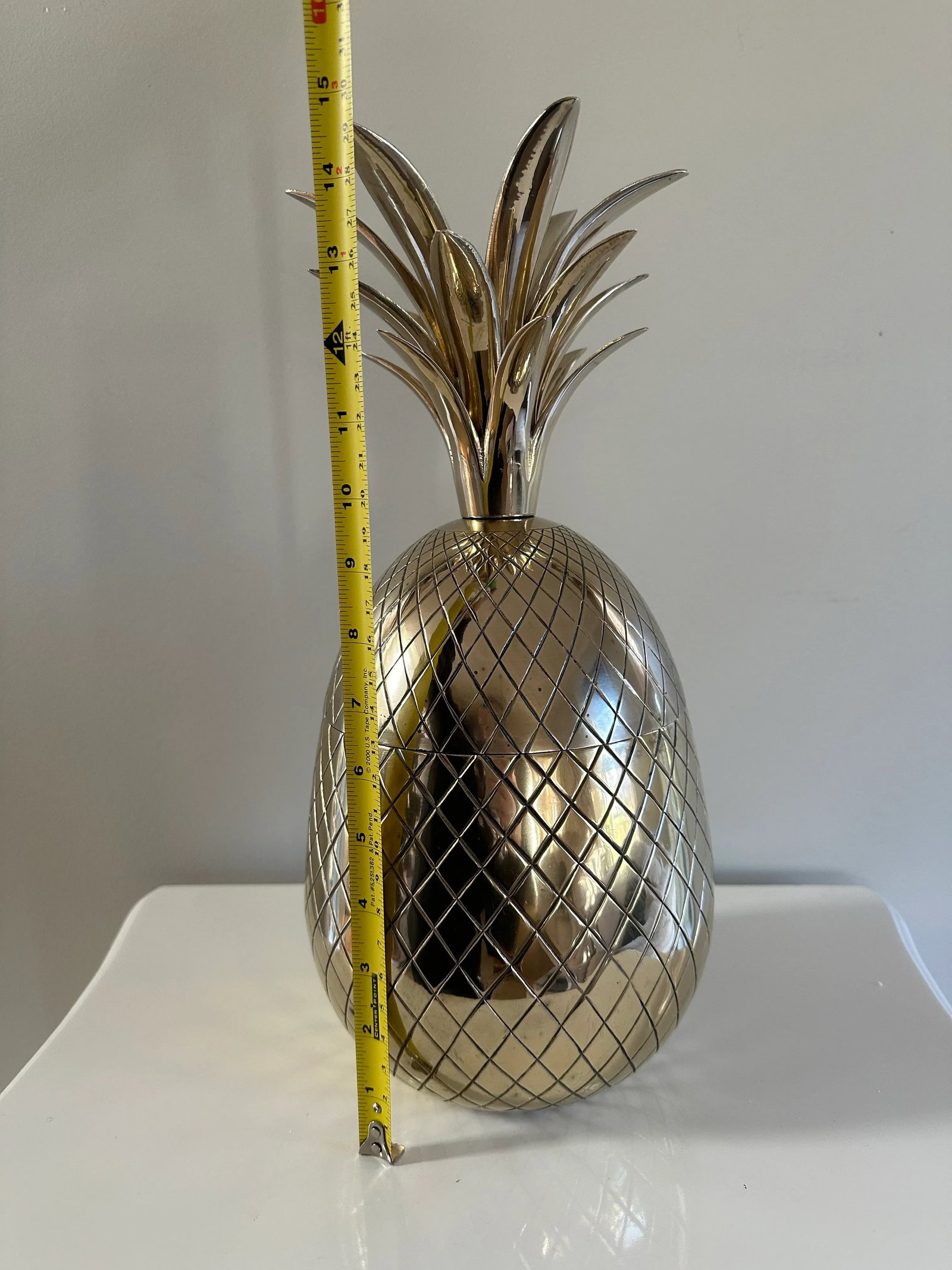 Extra Large Vintage Brass Pineapple - 7