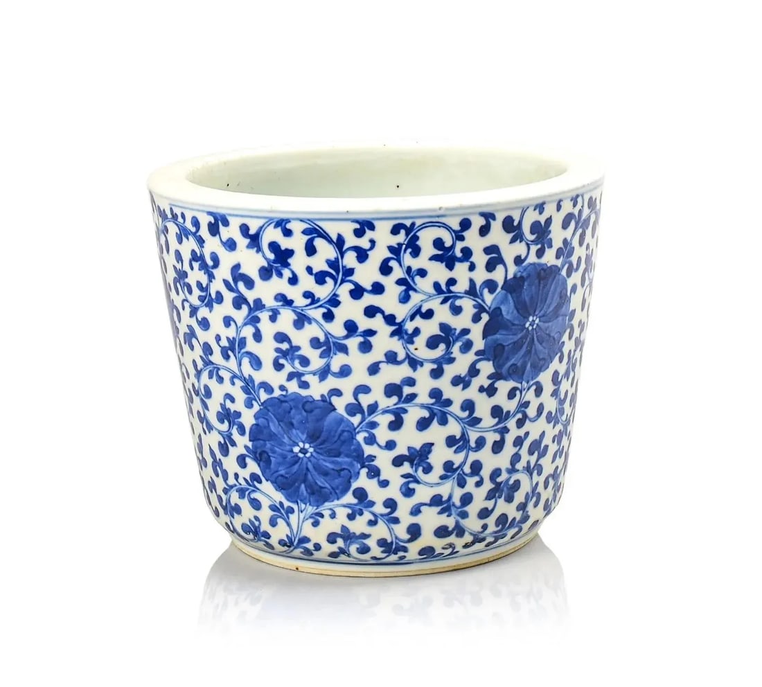 Antique Chinese Blue and White Jardiniere - 2