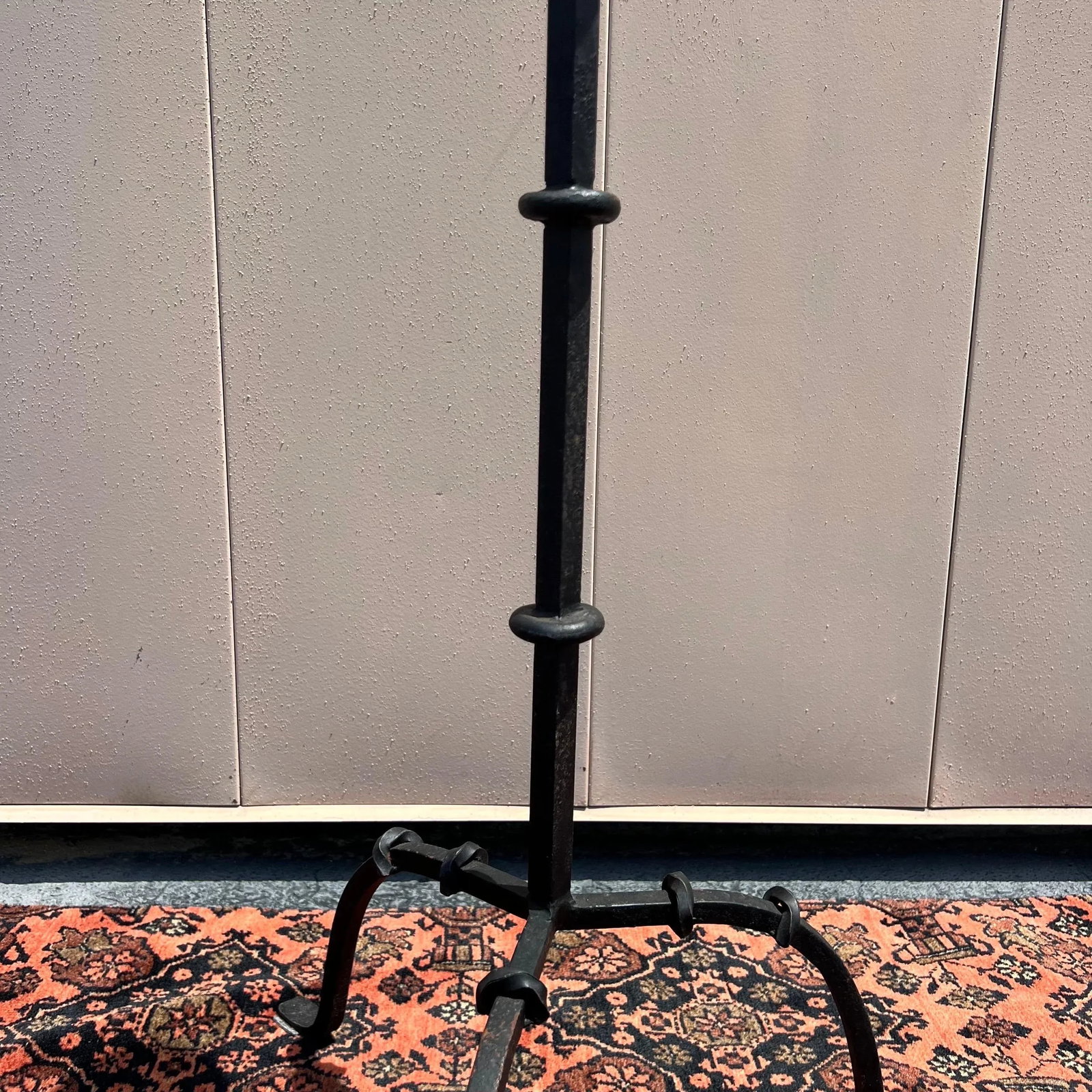 Antique Handwrought Iron Candle Stands - A Pair - 12