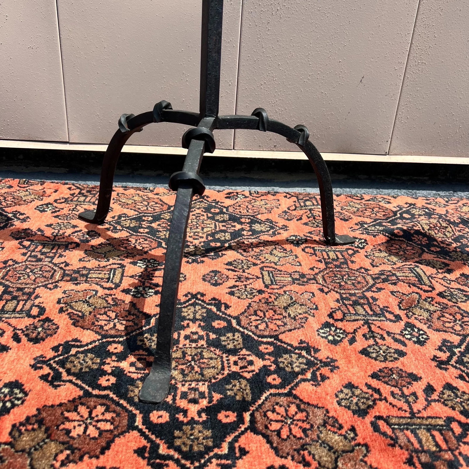 Antique Handwrought Iron Candle Stands - A Pair - 7
