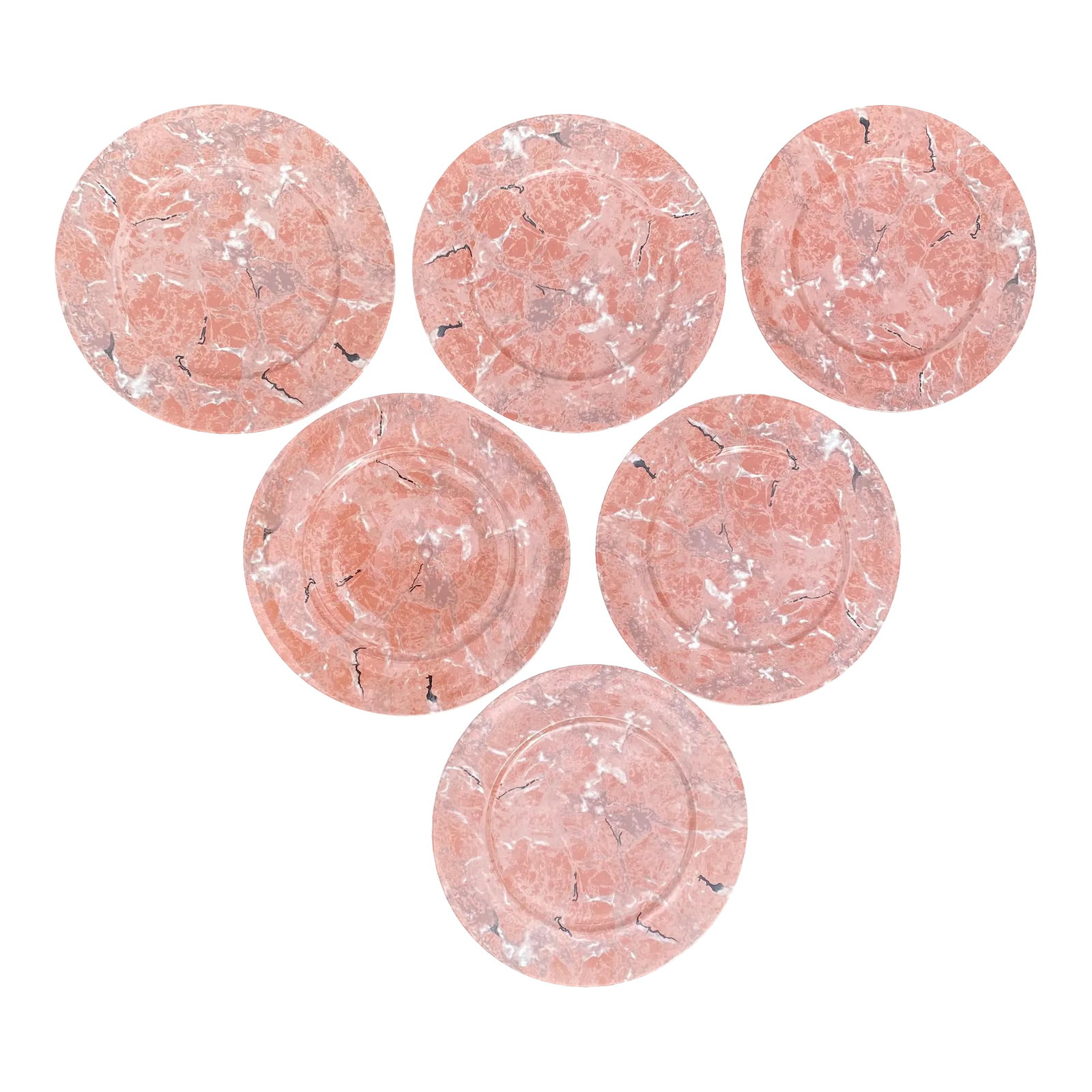 Set of 6 Villeroy & Boch Marble Dinner Plates, Late 20th Century: Gorgeous Set of 8 Salmon Colored Porcelain Villeroy & Boch Marble Dinner Plates Excellent Condition, no chips, cracks or crazing. Condition: Alterations: Original Condition Unaltered Imperfections: So