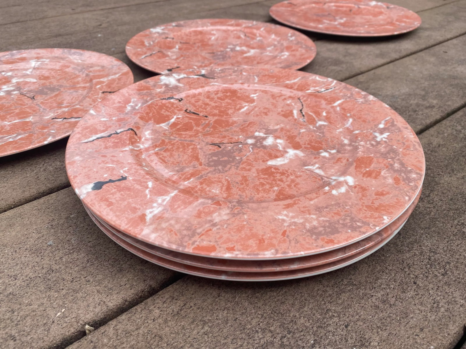 Set of 6 Villeroy & Boch Marble Dinner Plates, Late 20th Century - 2