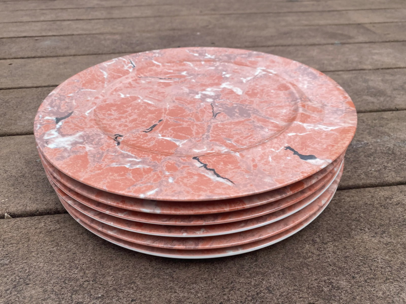 Set of 6 Villeroy & Boch Marble Dinner Plates, Late 20th Century - 3
