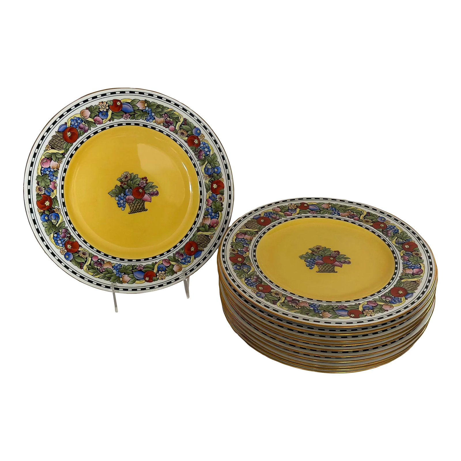 Early 20th Century Wedgwood Manila Dinner Plates- Set of 11 (1 of 10)