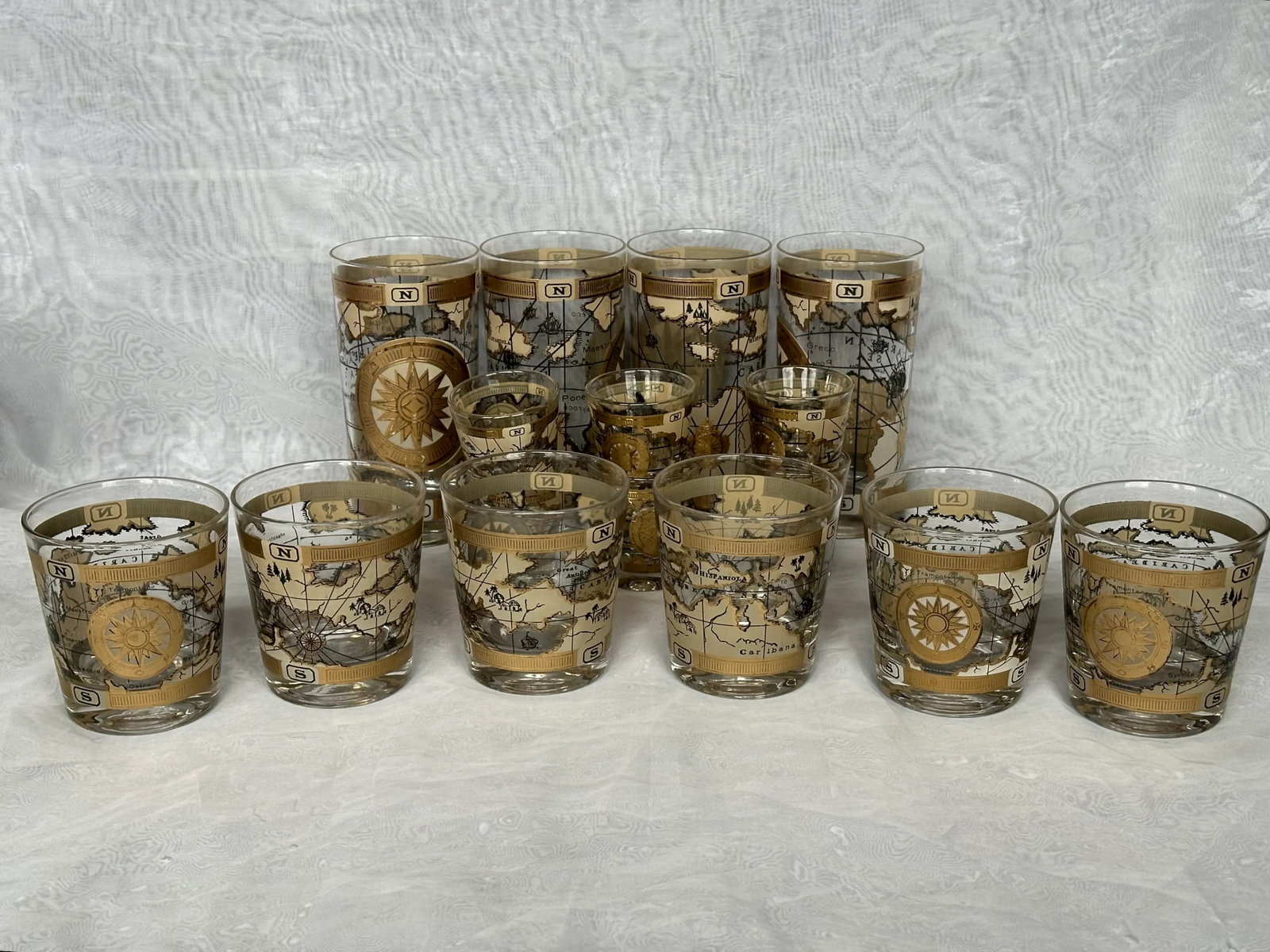 Mid Century Cocktail Barware Glassware Set of 16 - 10