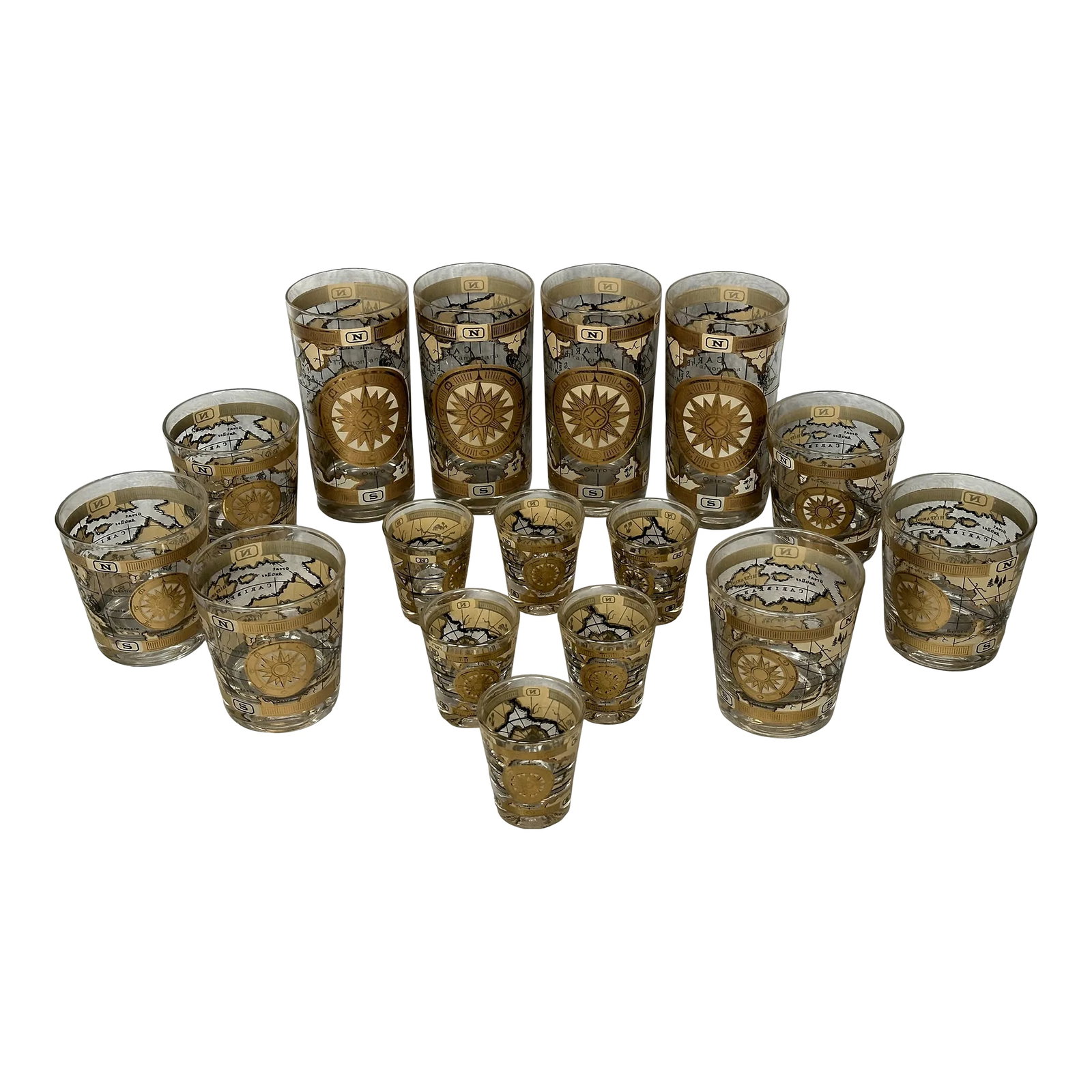 Mid Century Cocktail Barware Glassware Set of 16 (1 of 12)