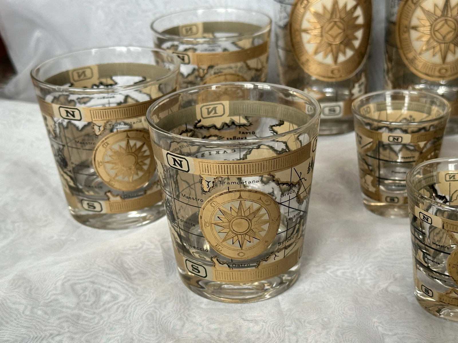 Mid Century Cocktail Barware Glassware Set of 16 - 5