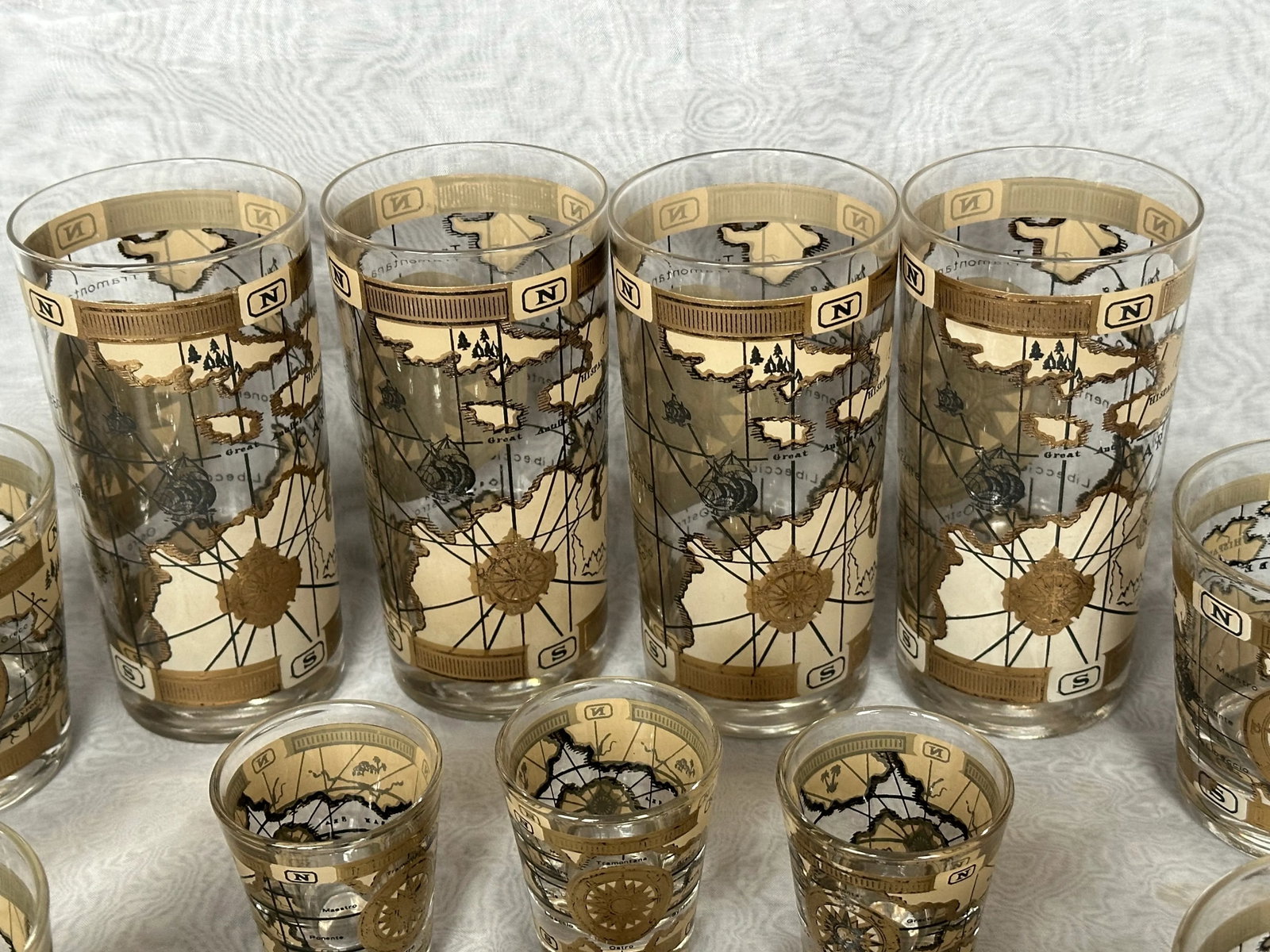 Mid Century Cocktail Barware Glassware Set of 16 - 6