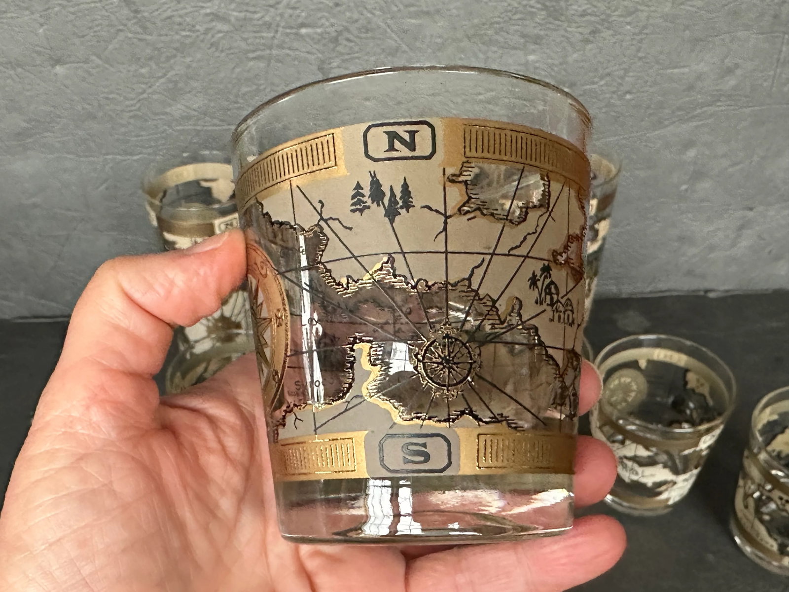 Mid Century Cocktail Barware Glassware Set of 16 - 8