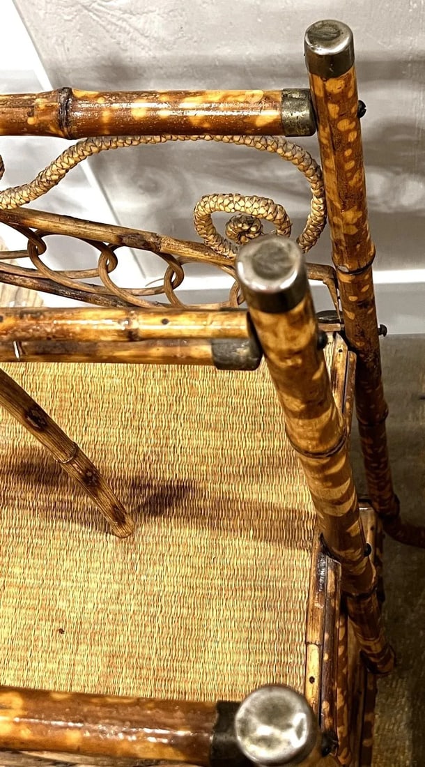 Victorian Style Smoked Bamboo Magazine Rack - 10