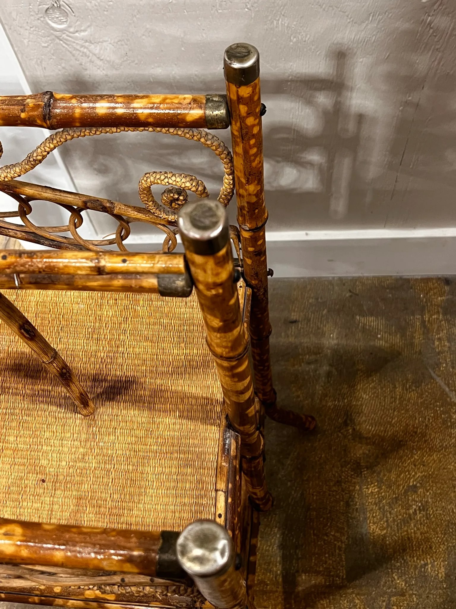 Victorian Style Smoked Bamboo Magazine Rack - 9