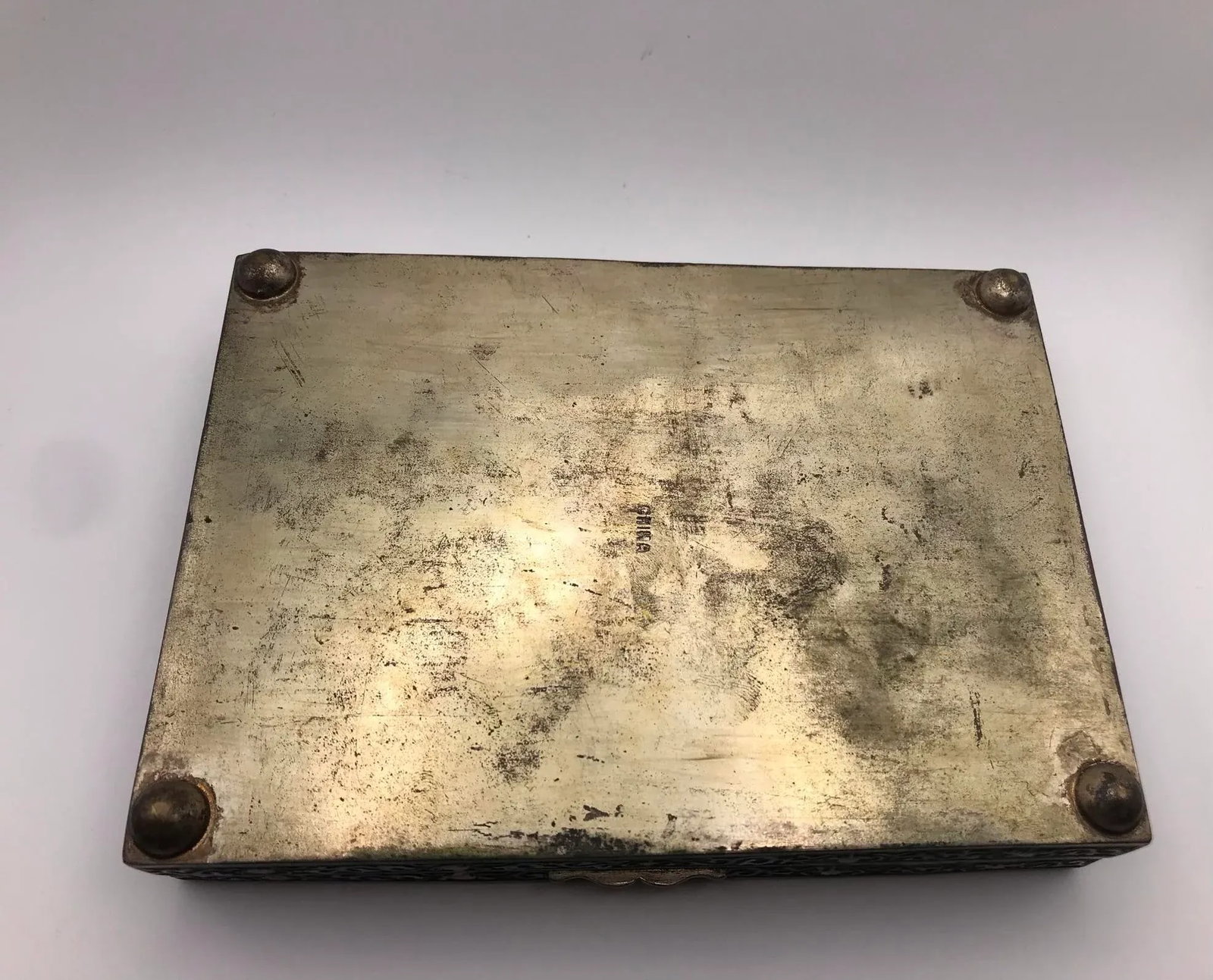 Antique Cantonese Enamel Silver Box With Buddhist Symbols - 10