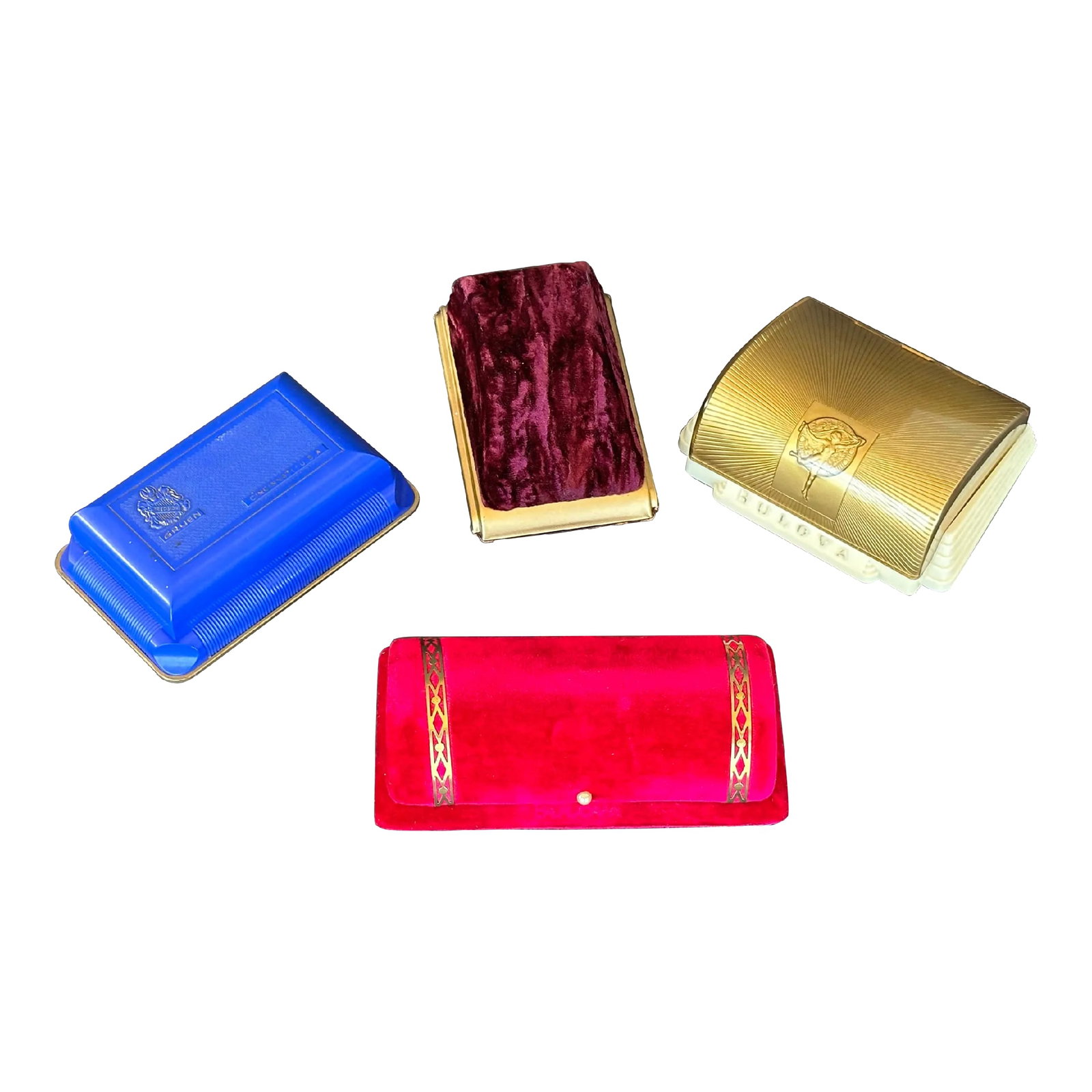 Art Deco Boxes: Display these decorative Art Deco era watch boxes as decor on your bedroom dresser or bathroom vanity and use them to stash special pieces of jewelry. The vintage watch boxes look wonderful displayed