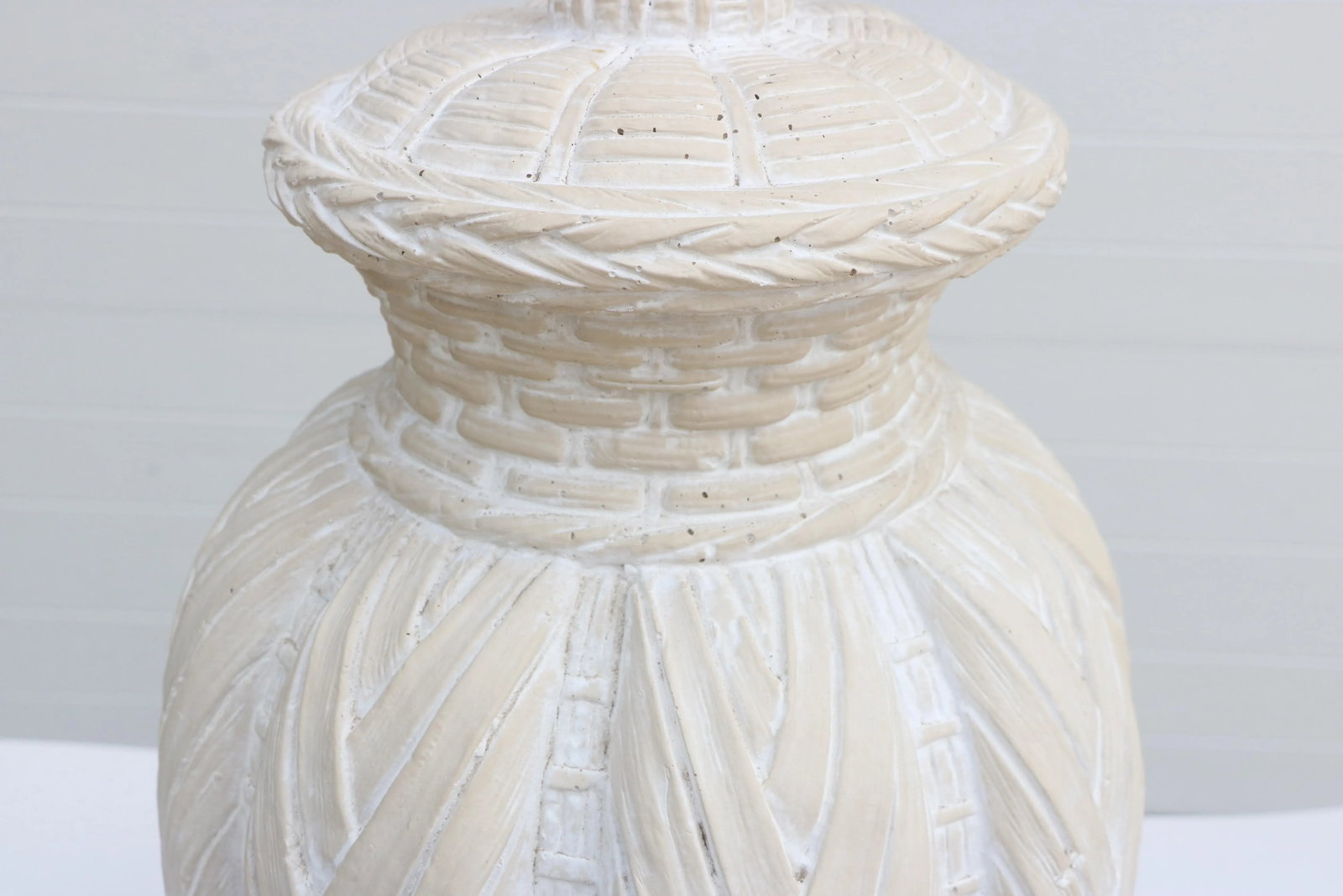 Plaster Woven Basket Form Table Lamp - 2