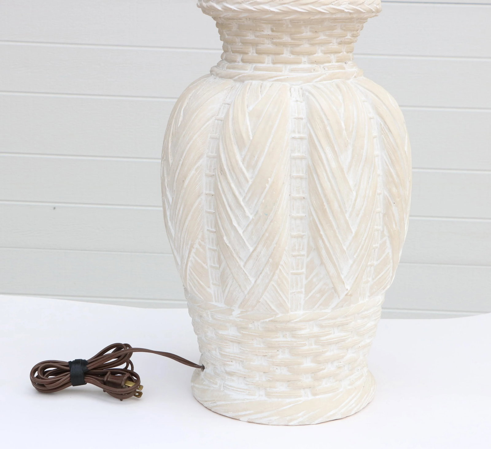 Plaster Woven Basket Form Table Lamp - 5