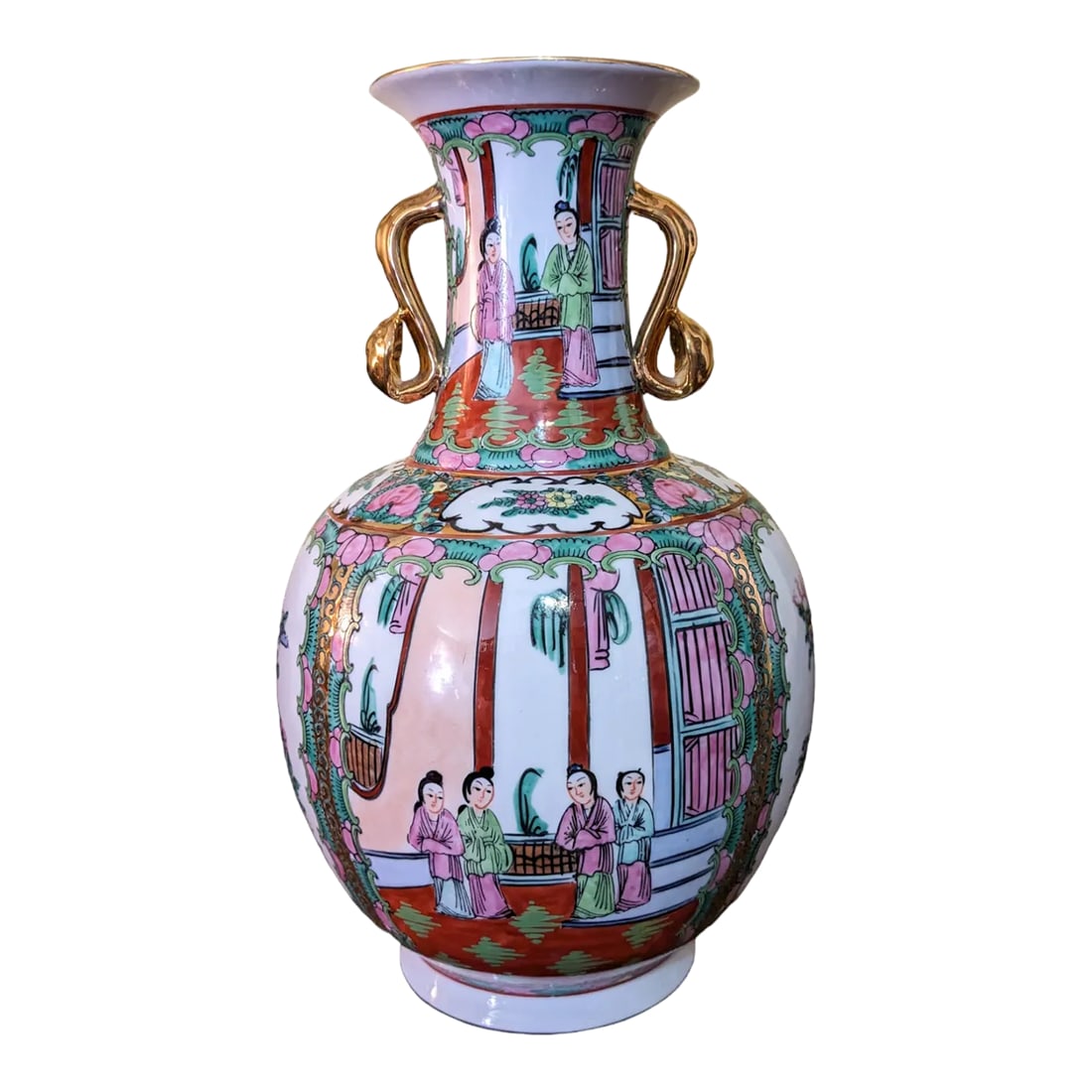 Vintage Chinese Porcelain Vase, Famille Rose, Qianlong Nian Zhi (1 of 8)