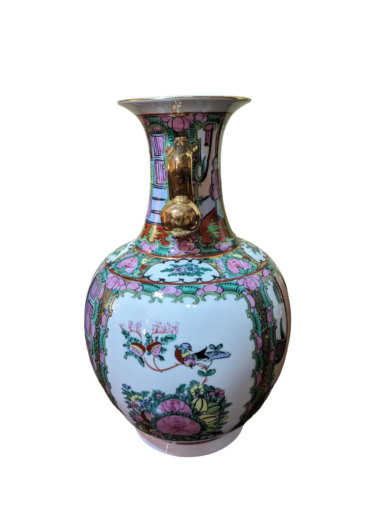 Vintage Chinese Porcelain Vase, Famille Rose, Qianlong Nian Zhi - 2