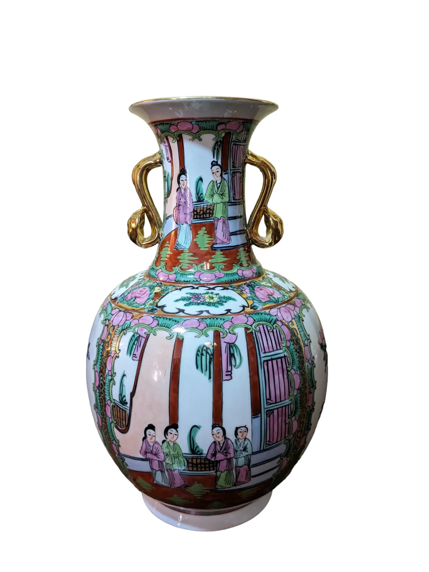 Vintage Chinese Porcelain Vase, Famille Rose, Qianlong Nian Zhi - 3