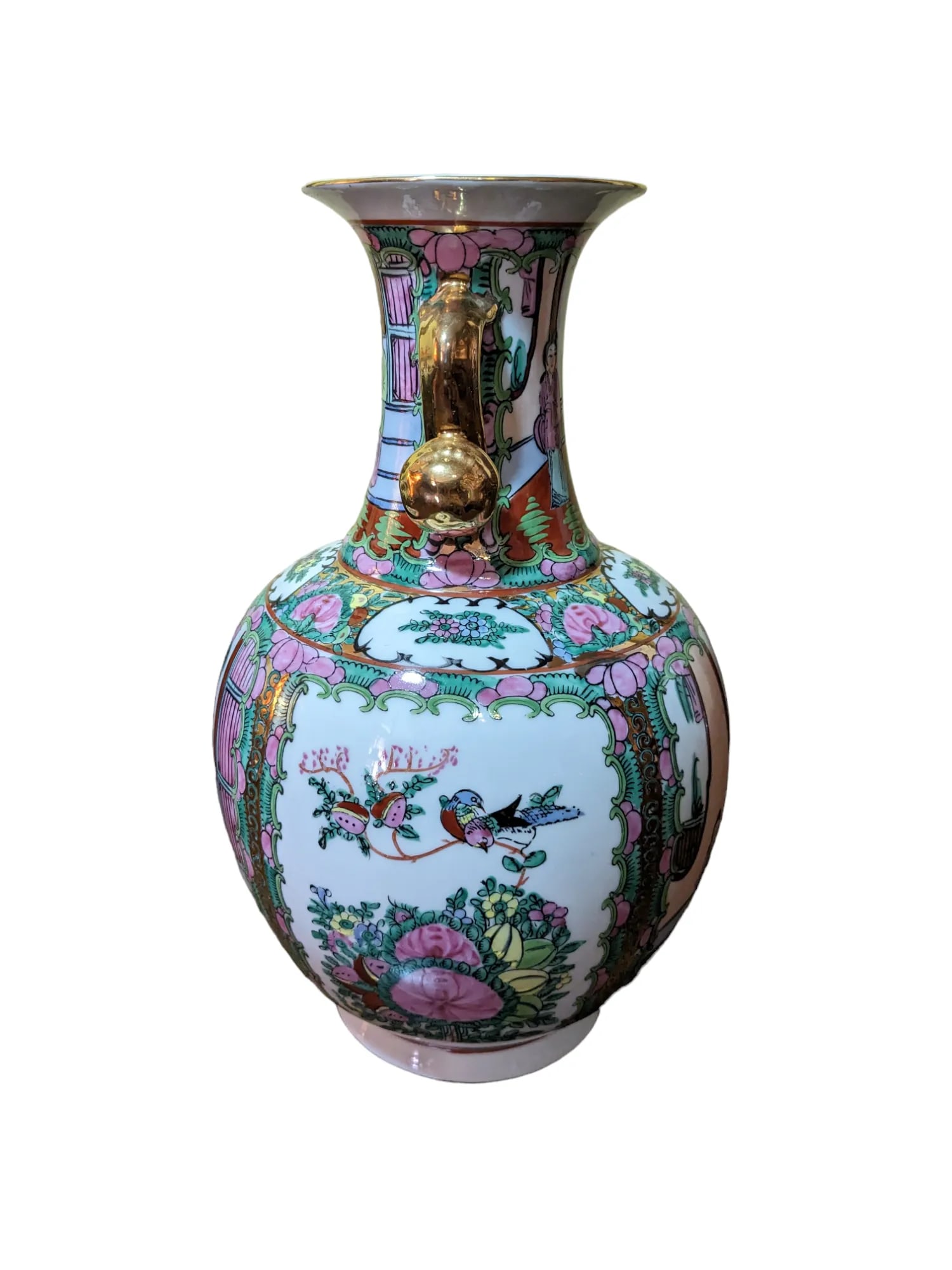 Vintage Chinese Porcelain Vase, Famille Rose, Qianlong Nian Zhi - 4