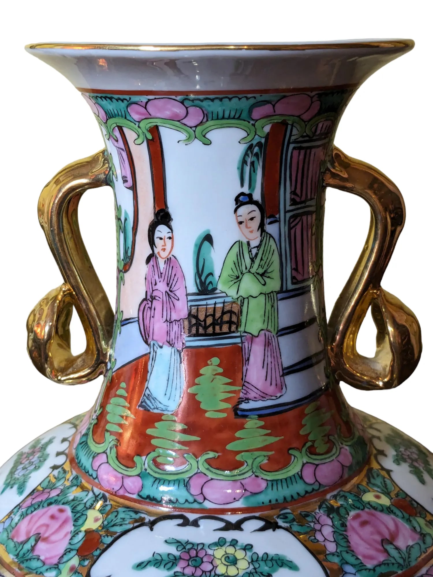 Vintage Chinese Porcelain Vase, Famille Rose, Qianlong Nian Zhi - 7