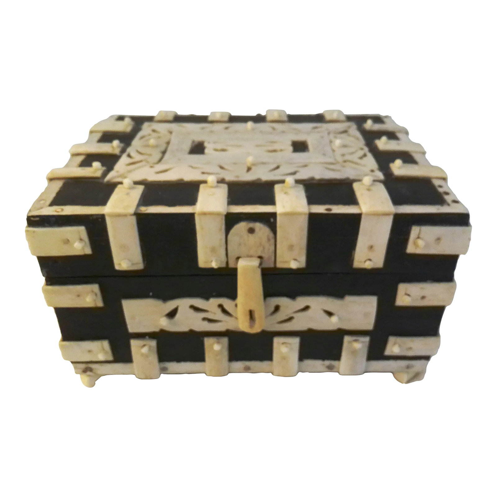 Antique Anglo-Indian Vizagapatam Bone Overlay Wood Box (1 of 6)